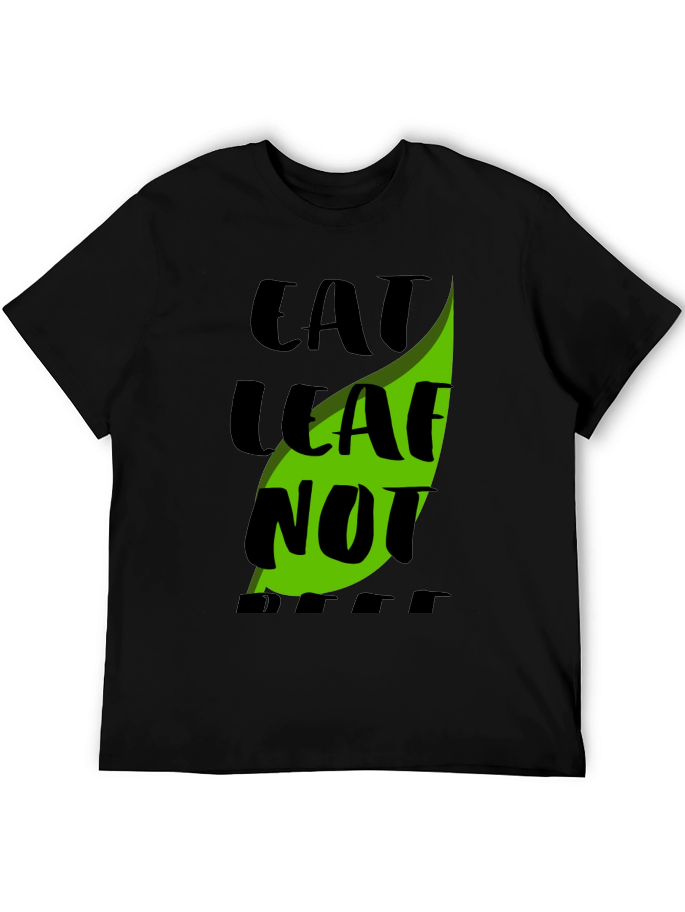 Camiseta Negra Eat Leaf Not Beef