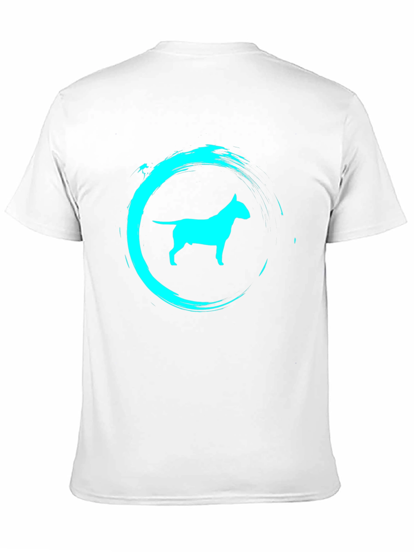 Camiseta Negra con Diseño de Bull Terrier Turquesa