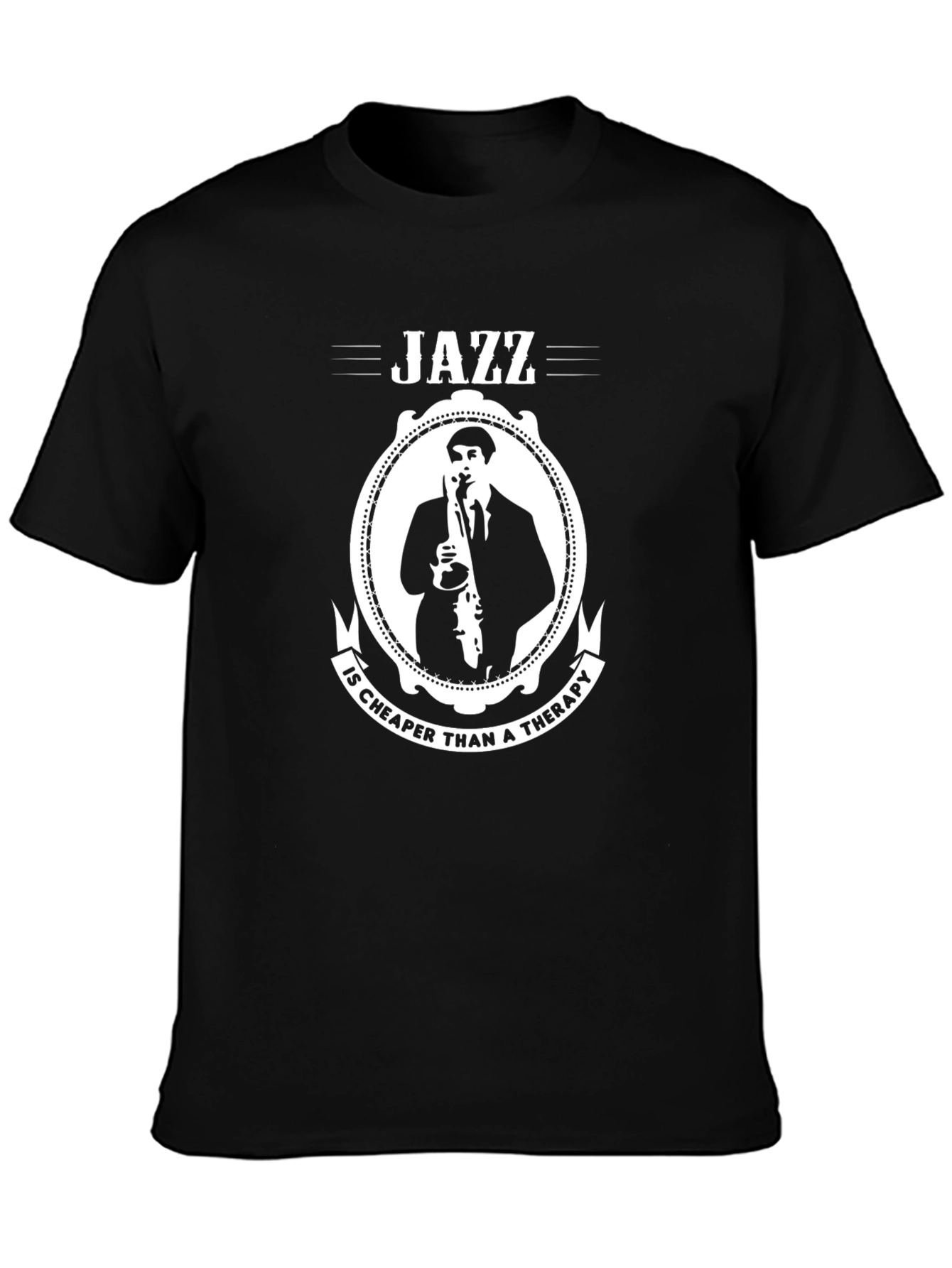 Camiseta Negra Jazz: Más Barata que la Terapia