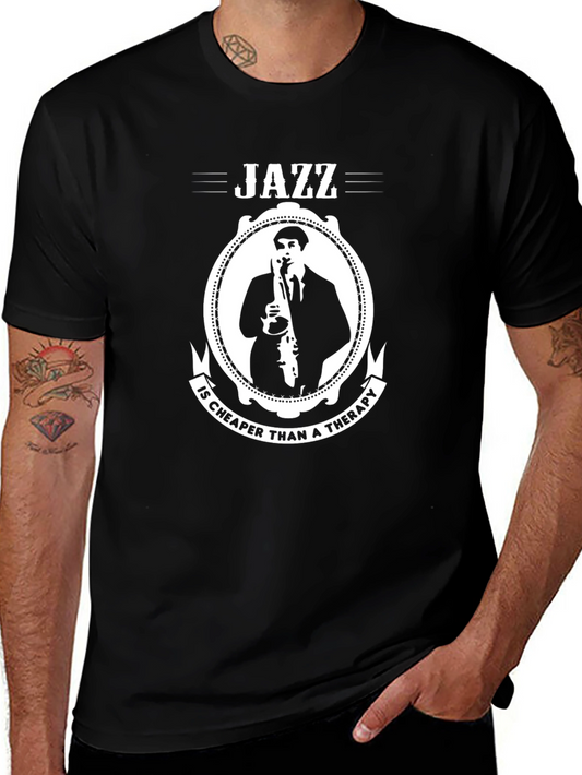 Camiseta Negra Jazz: Más Barata que la Terapia