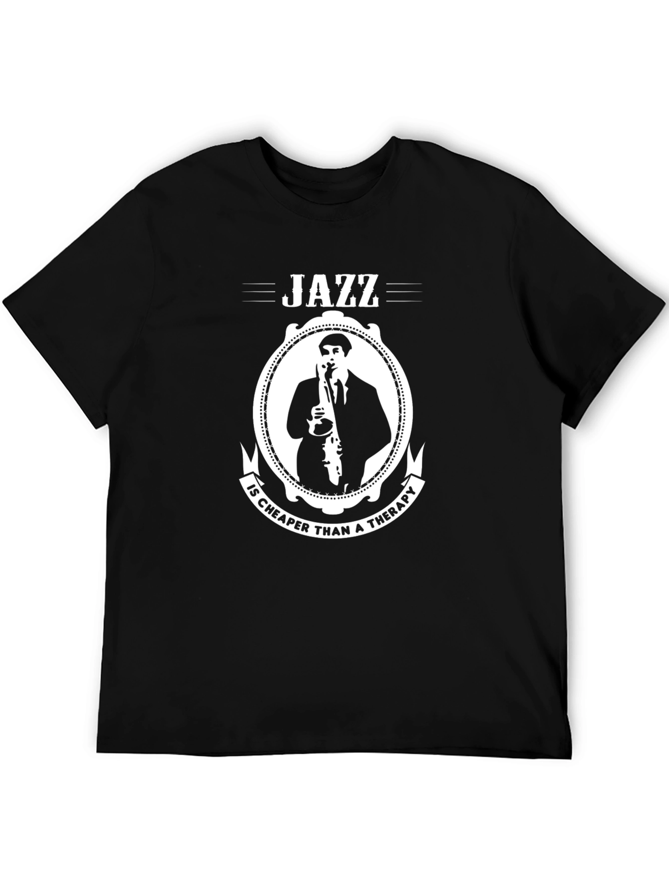 Camiseta Negra Jazz: Más Barata que la Terapia