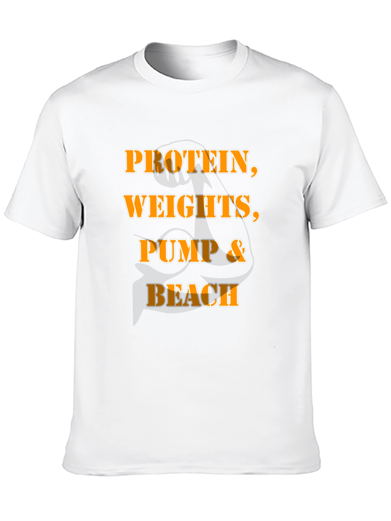 Camiseta Hombre Negra: Proteína Pesas Bombeo & Playa
