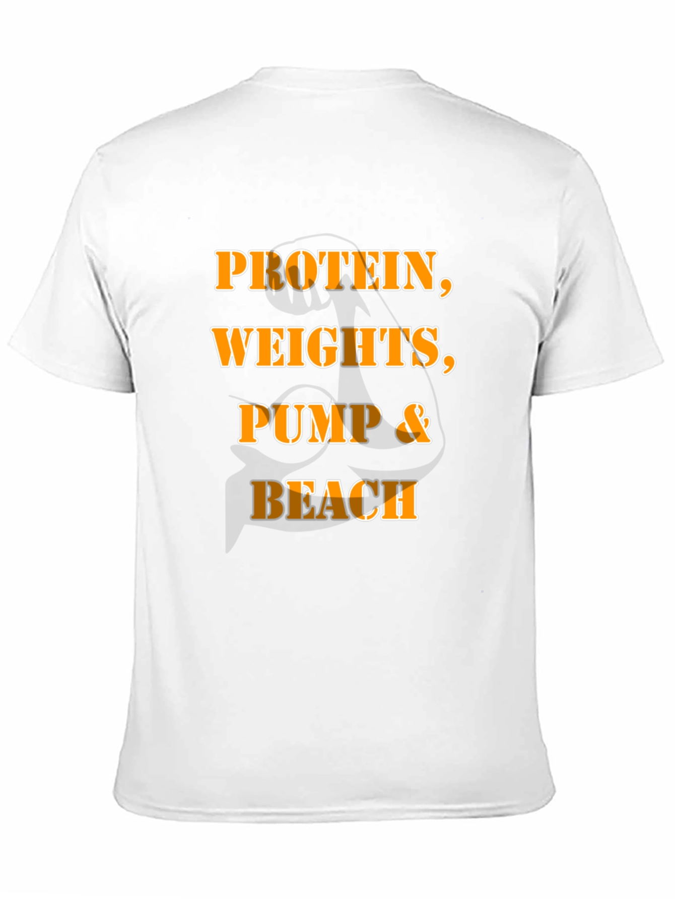 Camiseta Hombre Negra: Proteína Pesas Bombeo & Playa