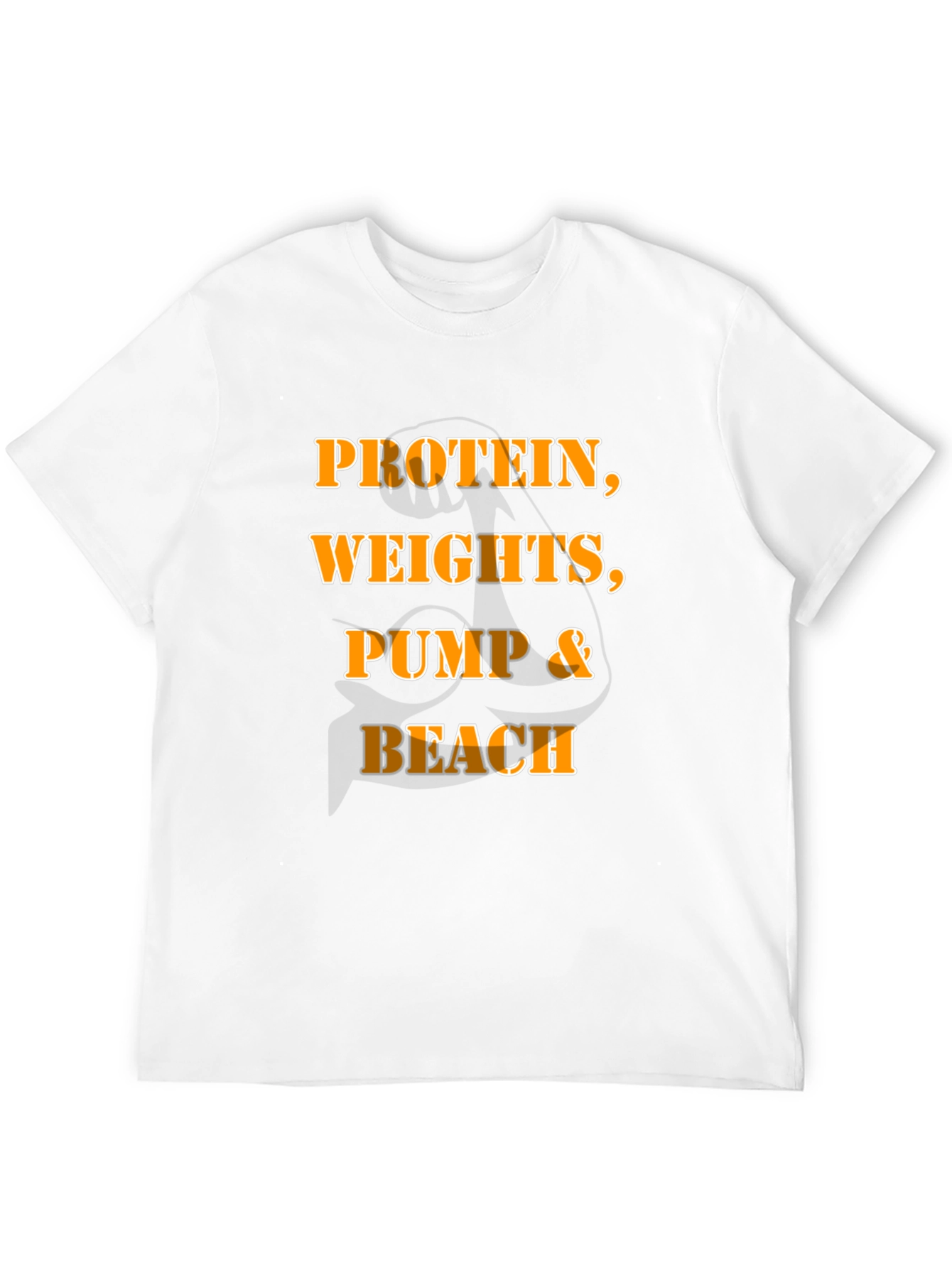 Camiseta Hombre Negra: Proteína Pesas Bombeo & Playa