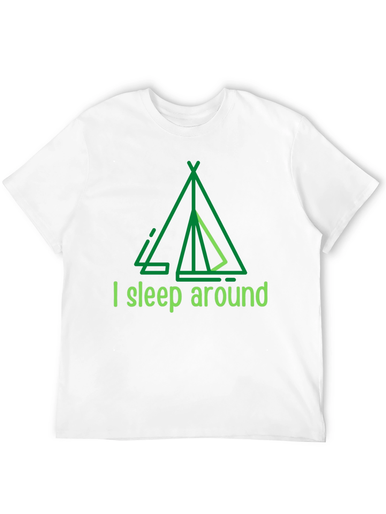 Camiseta Negra I sleep around para Aventureros