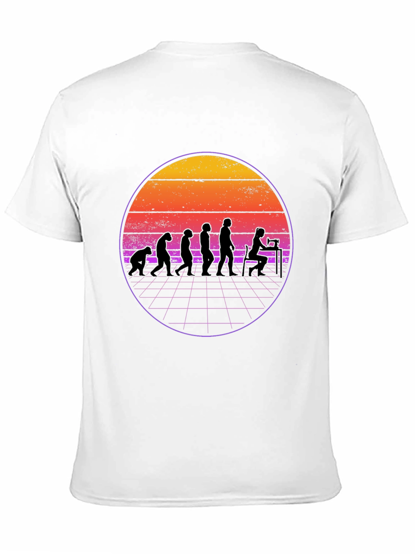 Camiseta Negra Evolución Costura Retro