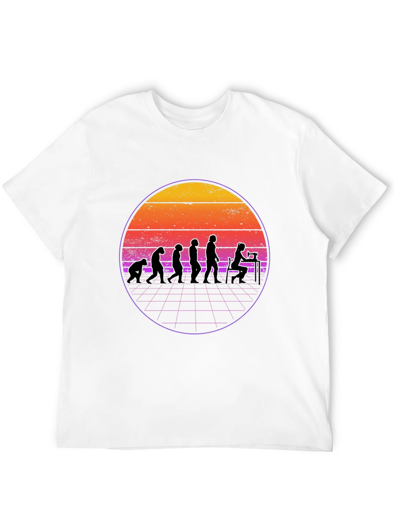 Camiseta Negra Evolución Costura Retro