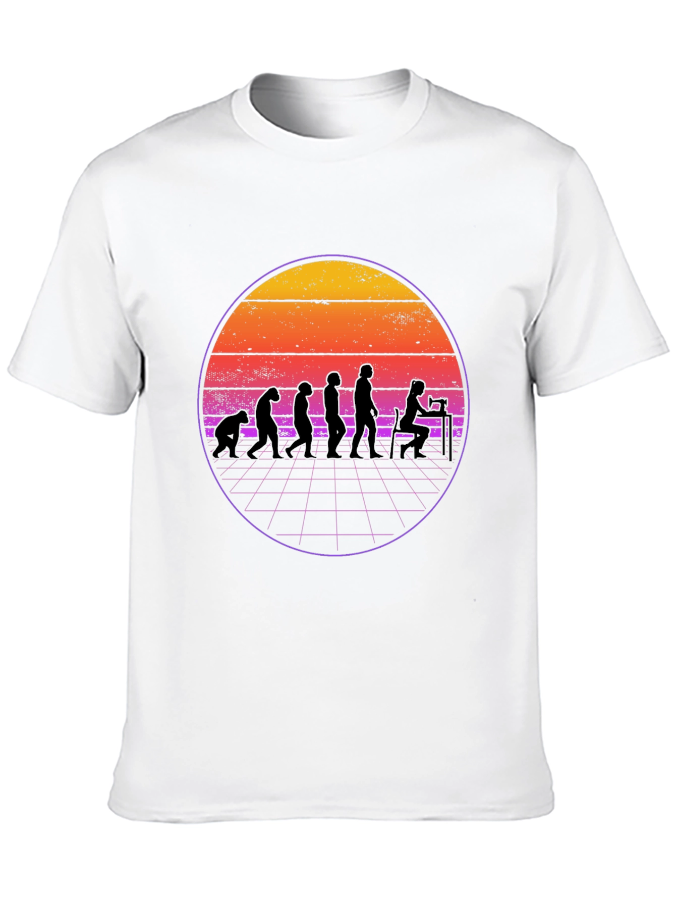 Camiseta Negra Evolución Costura Retro