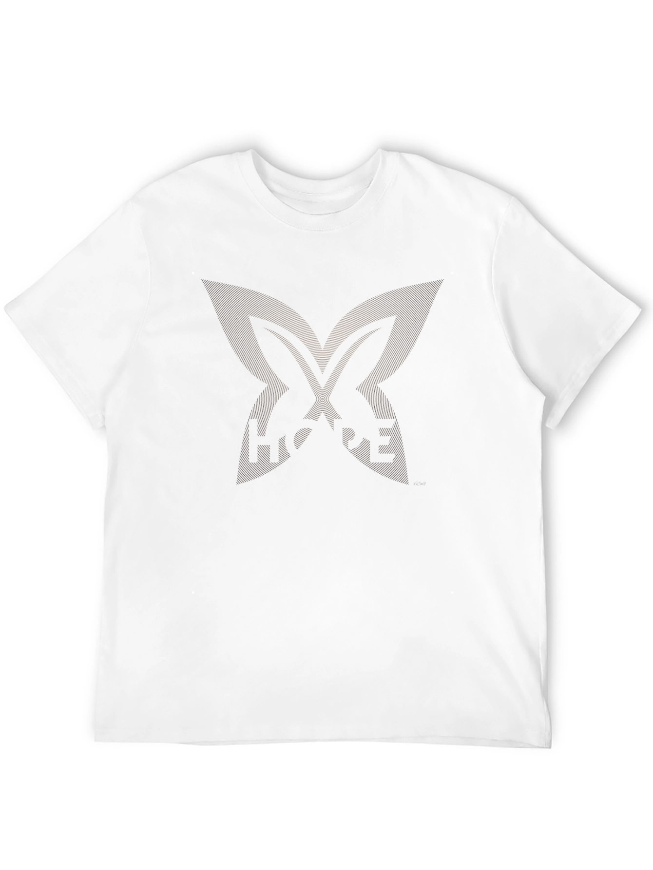 Camiseta Negra con Diseño Abstracto de Mariposa