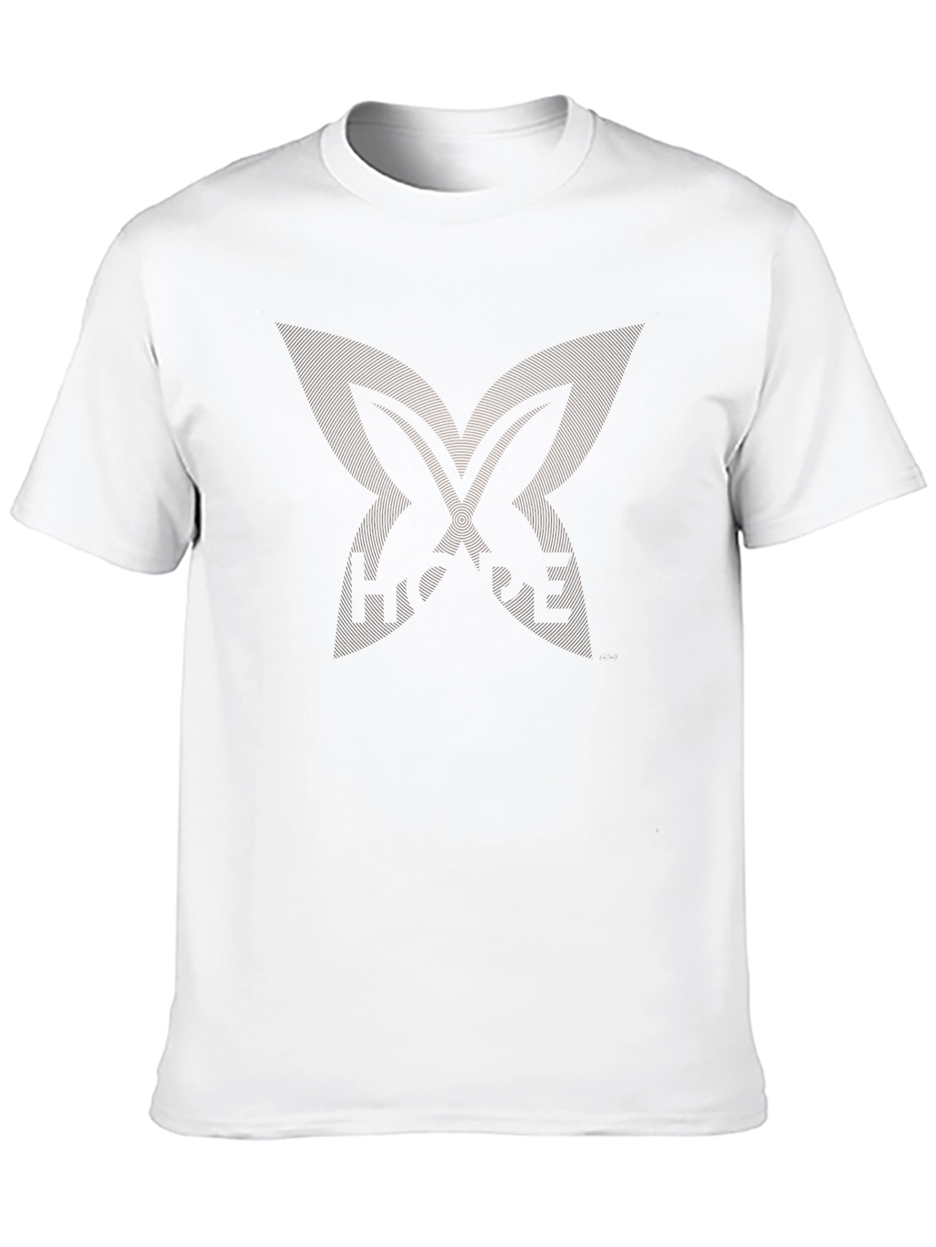 Camiseta Negra con Diseño Abstracto de Mariposa