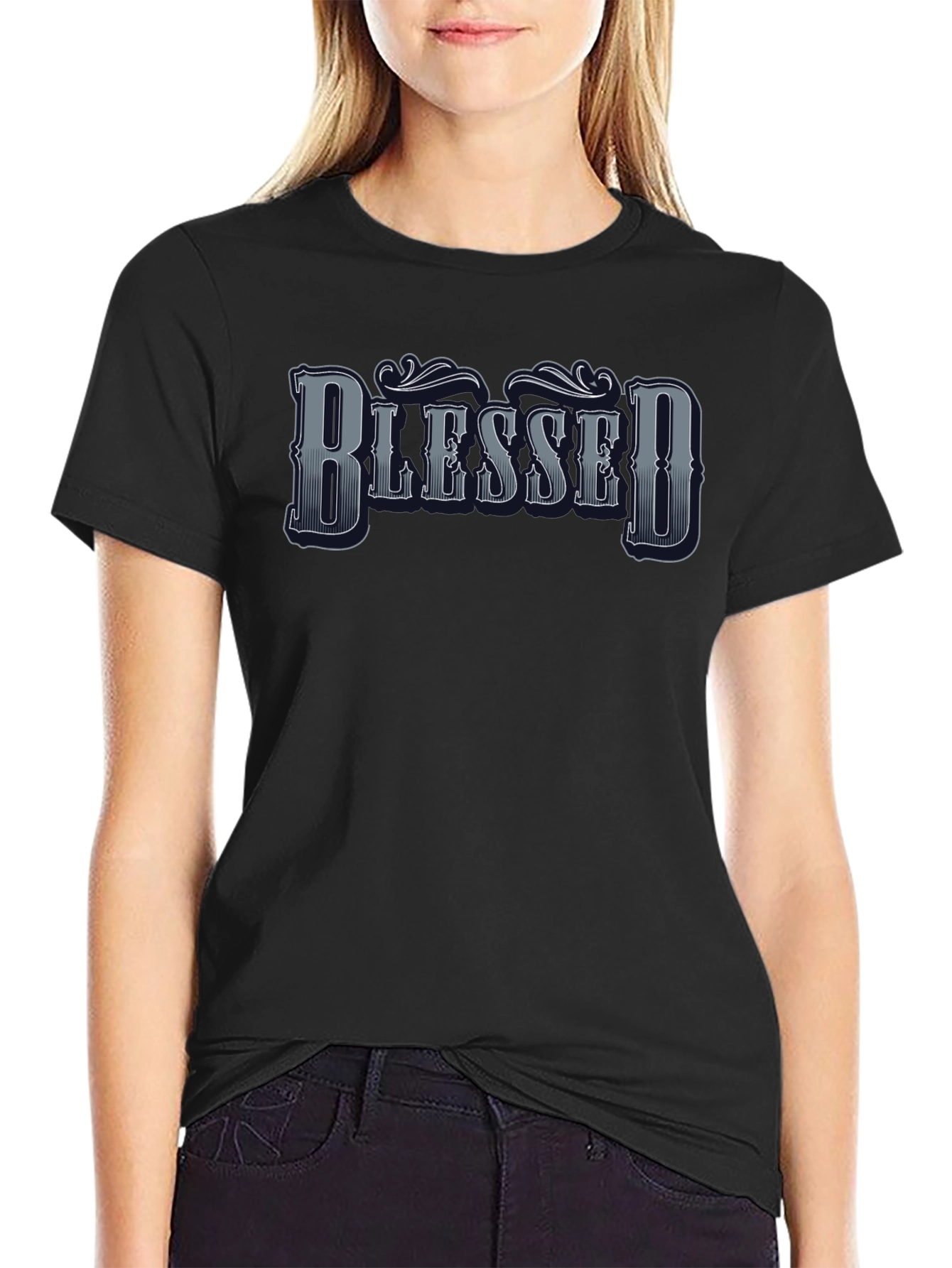 Camiseta Negra Blessed para Hombre