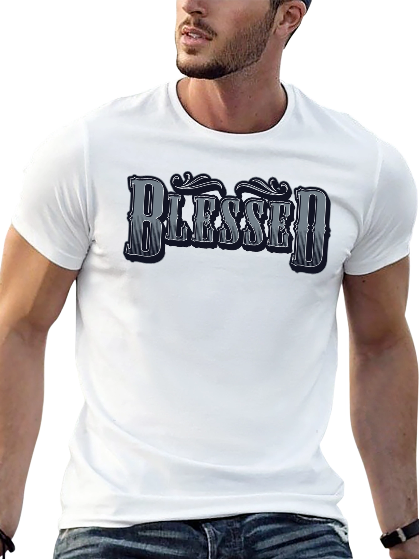 Camiseta Negra Blessed para Hombre