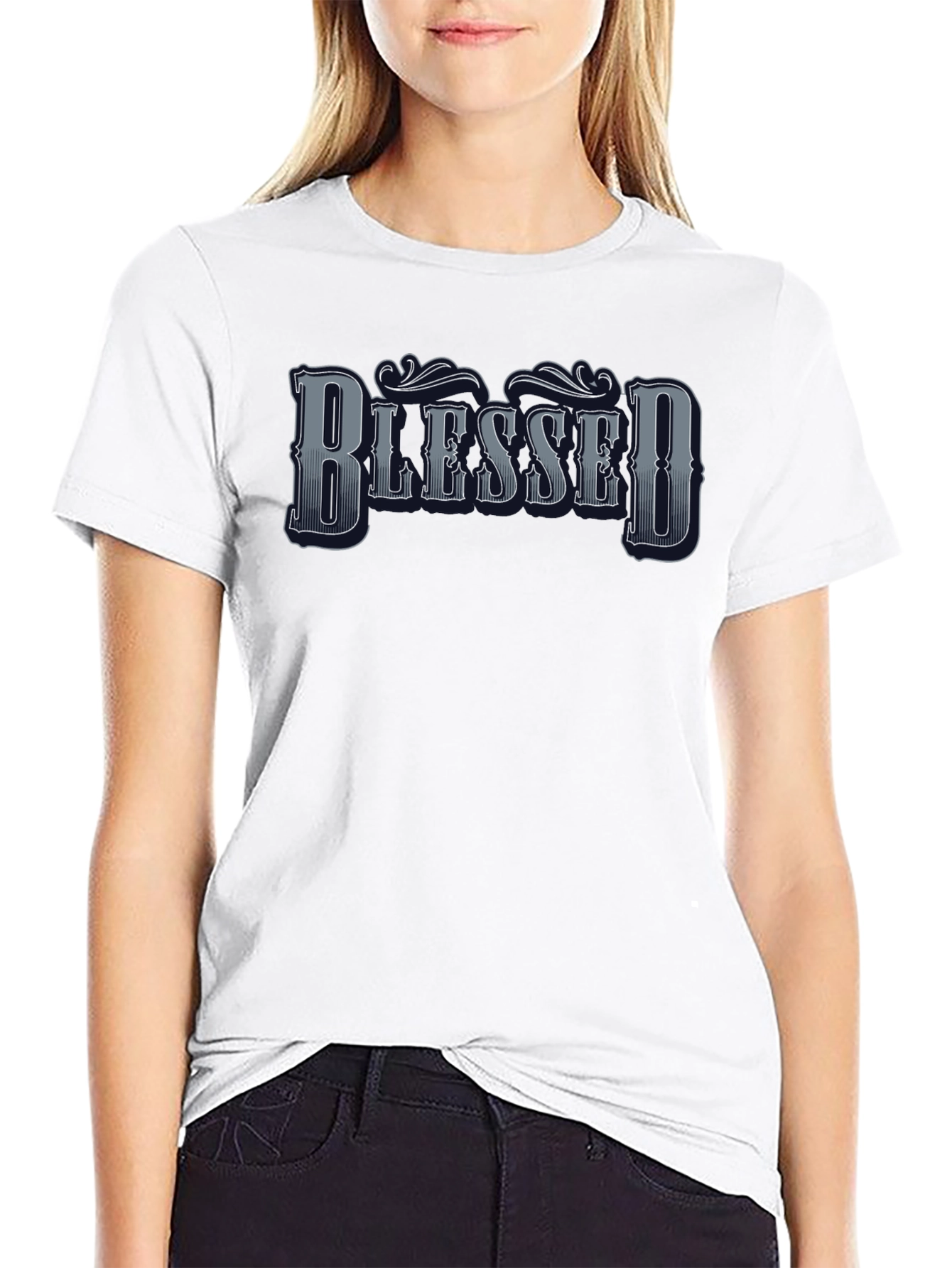 Camiseta Negra Blessed para Hombre