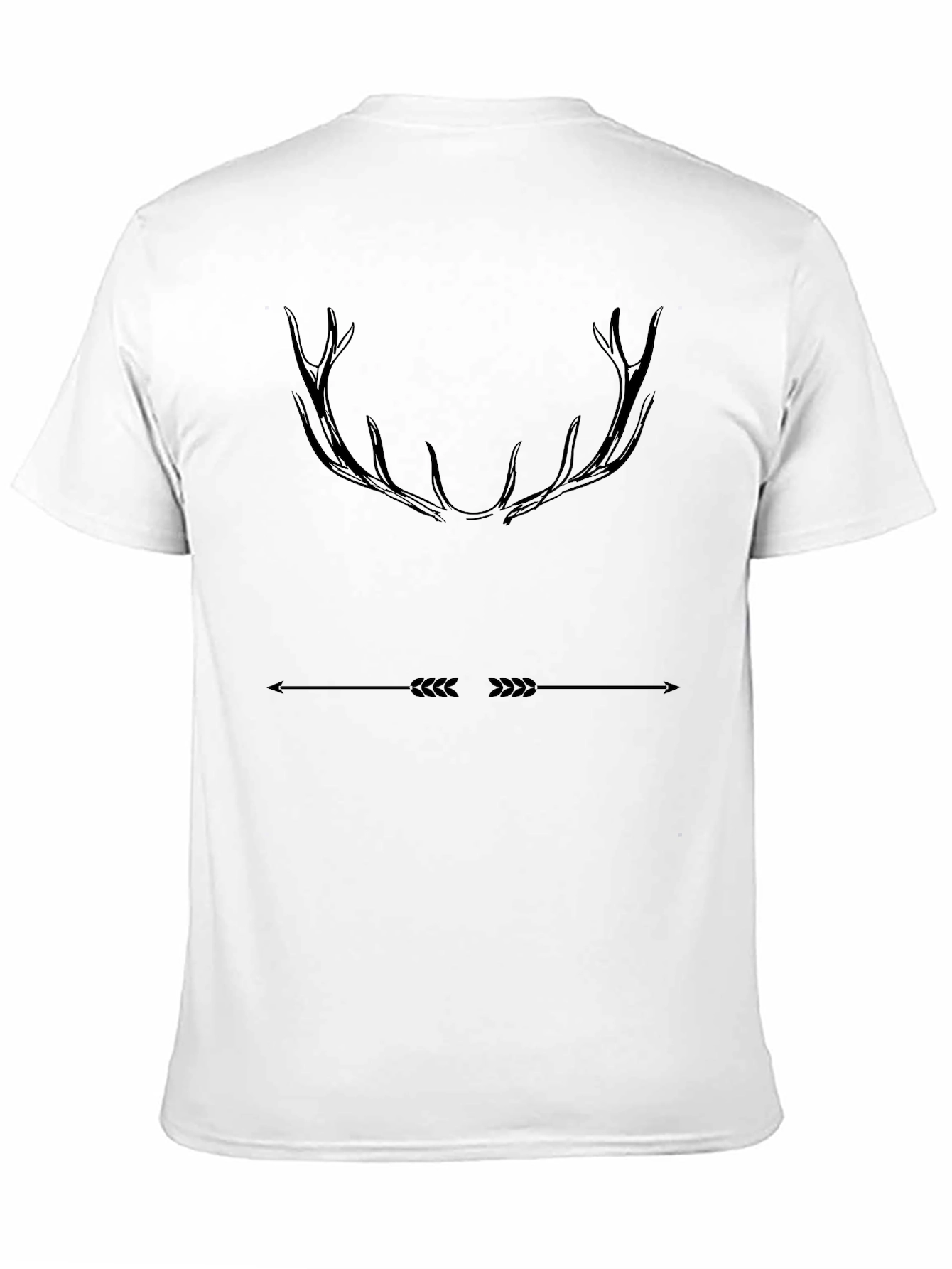 Camiseta Negra Casual con Diseño de Astas y Flecha
