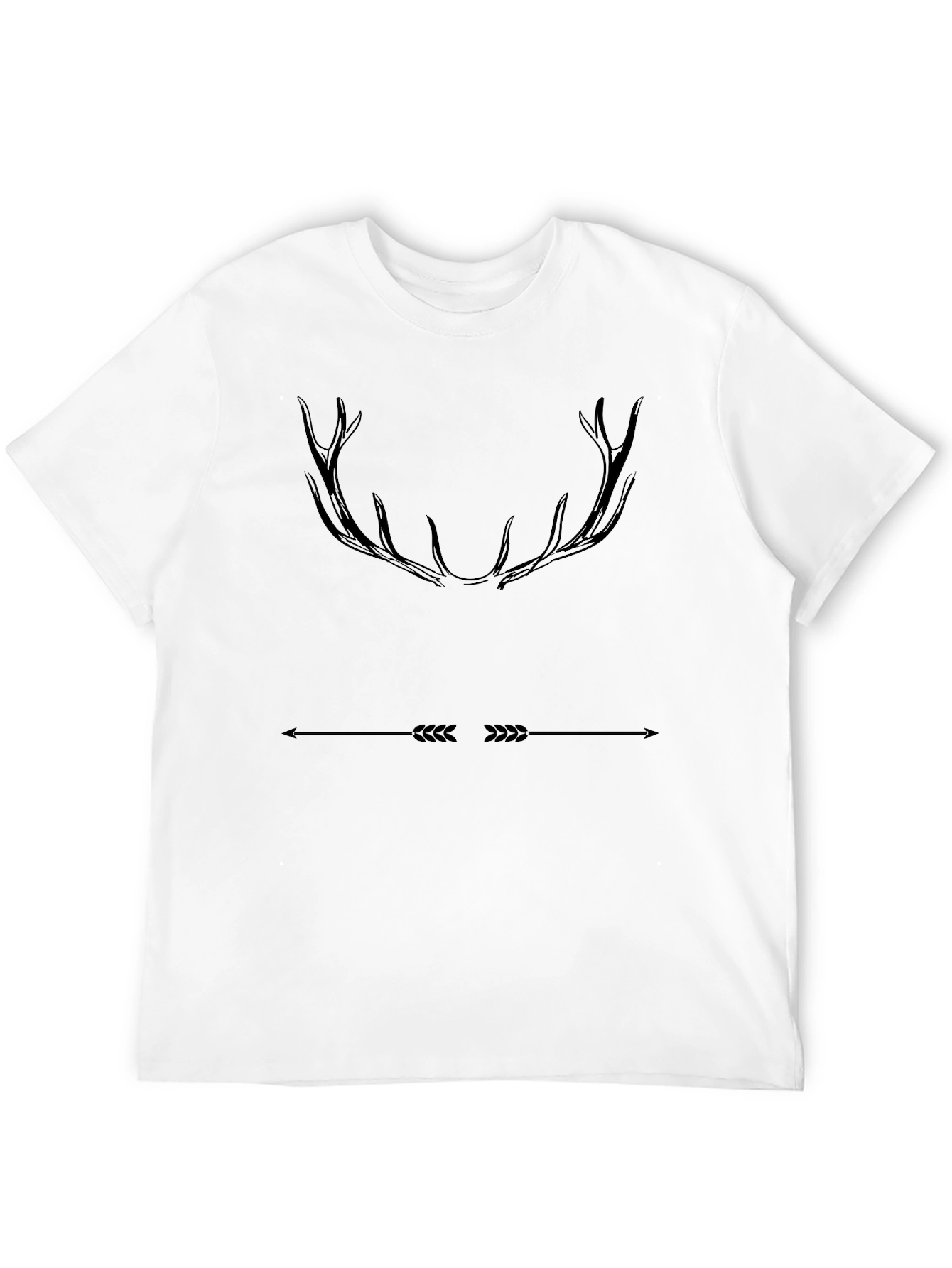 Camiseta Negra Casual con Diseño de Astas y Flecha