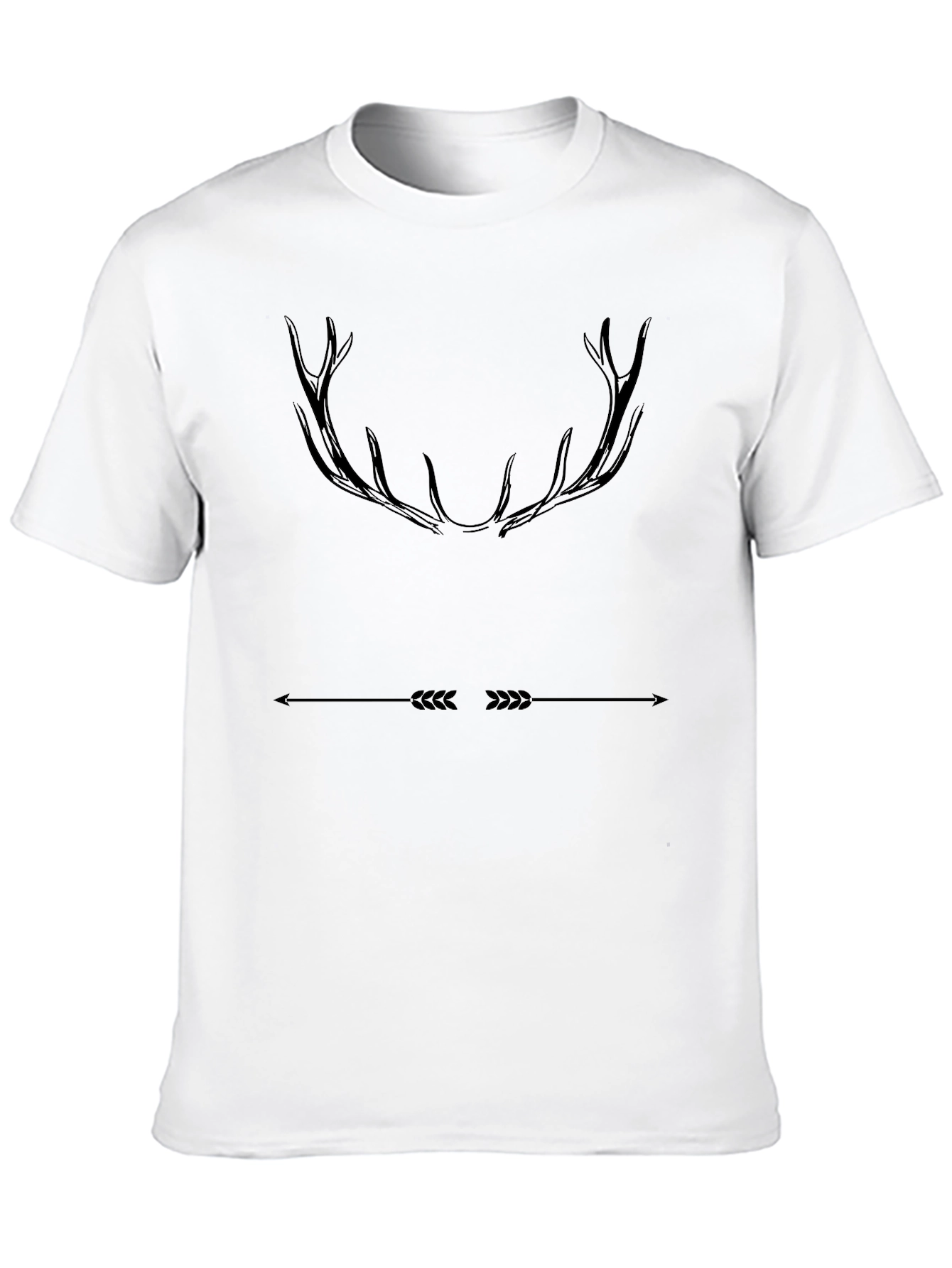 Camiseta Negra Casual con Diseño de Astas y Flecha