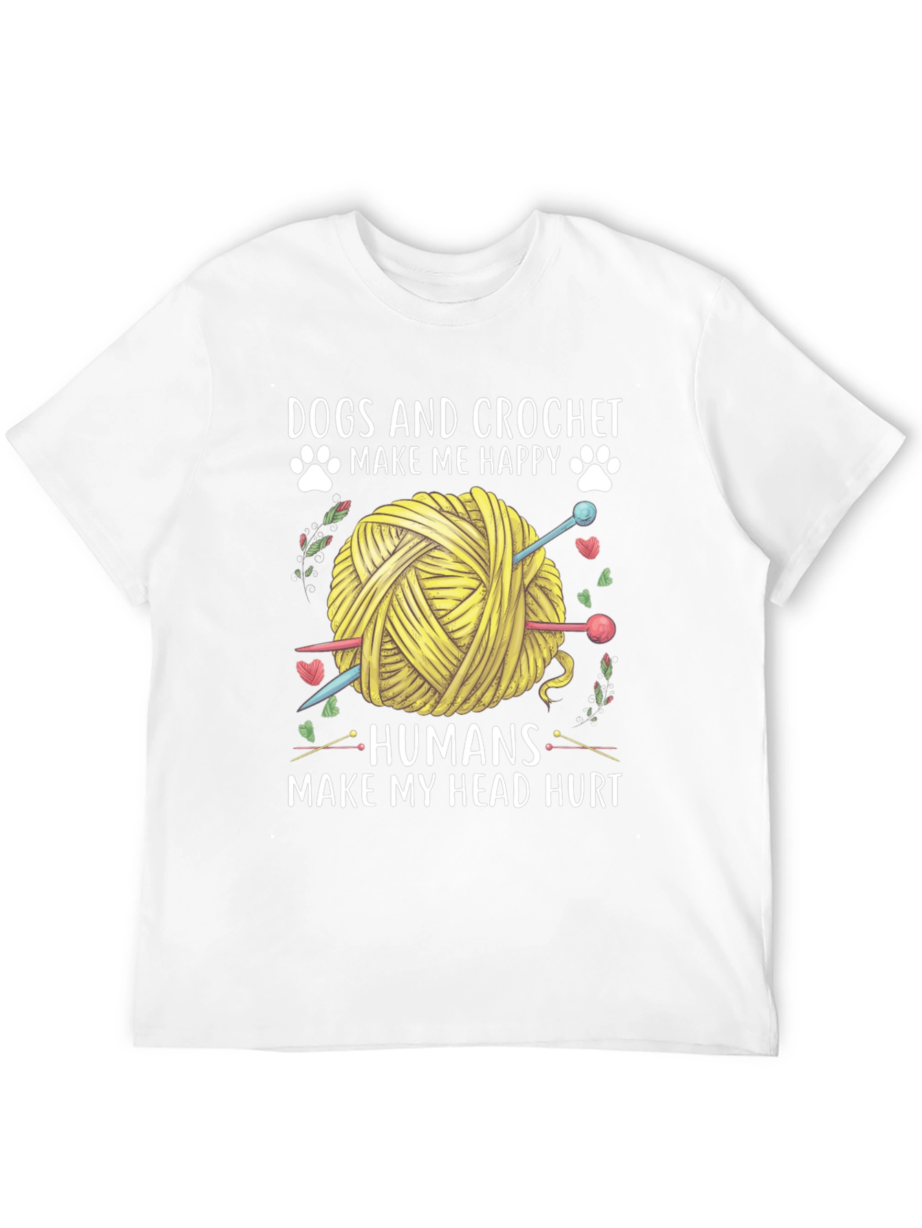Camiseta Negra: Perros y Crochet Felicidad