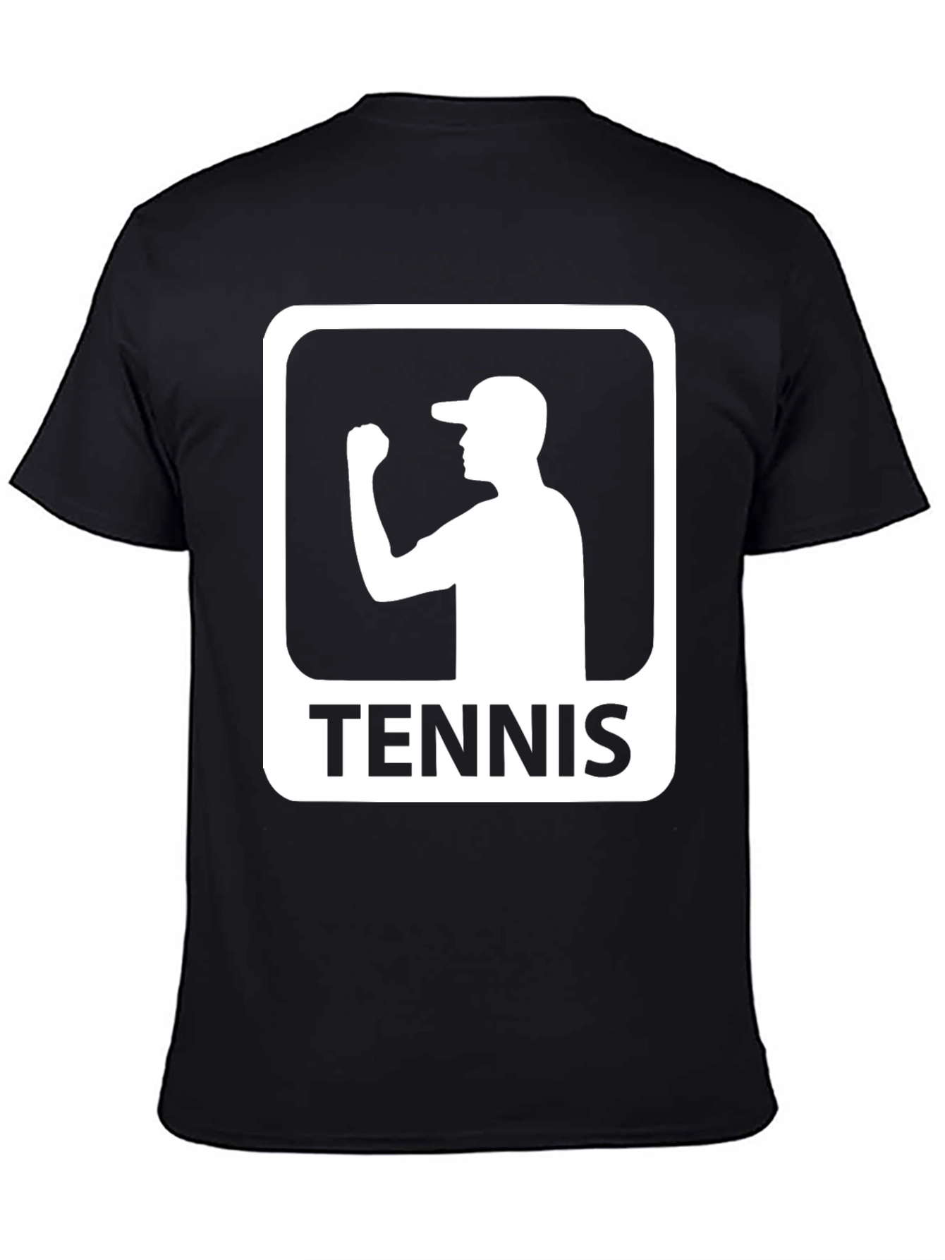 Camiseta Negra Diseño Tenis para Hombre