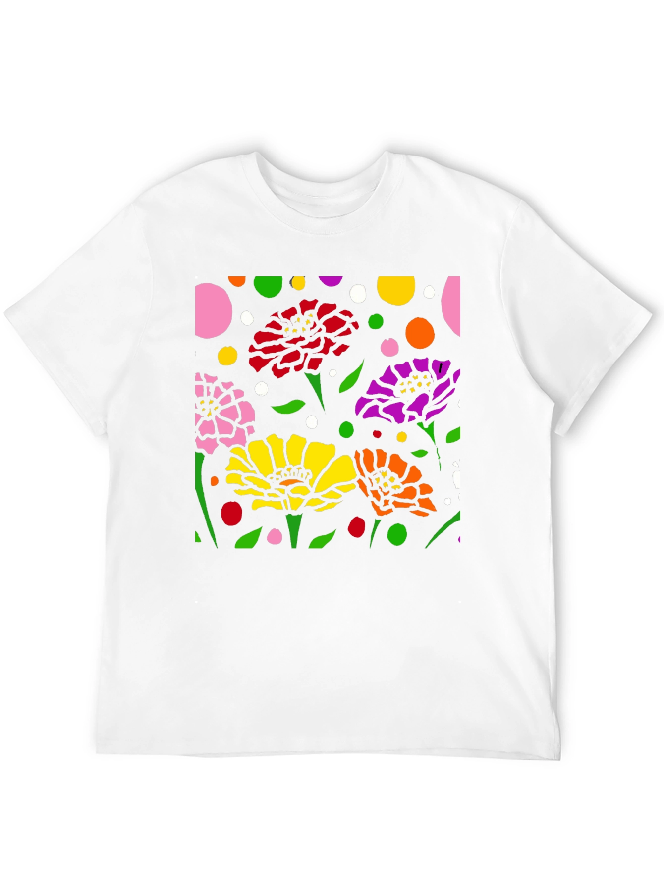 Camiseta Negra con Diseño Floral Abstracto