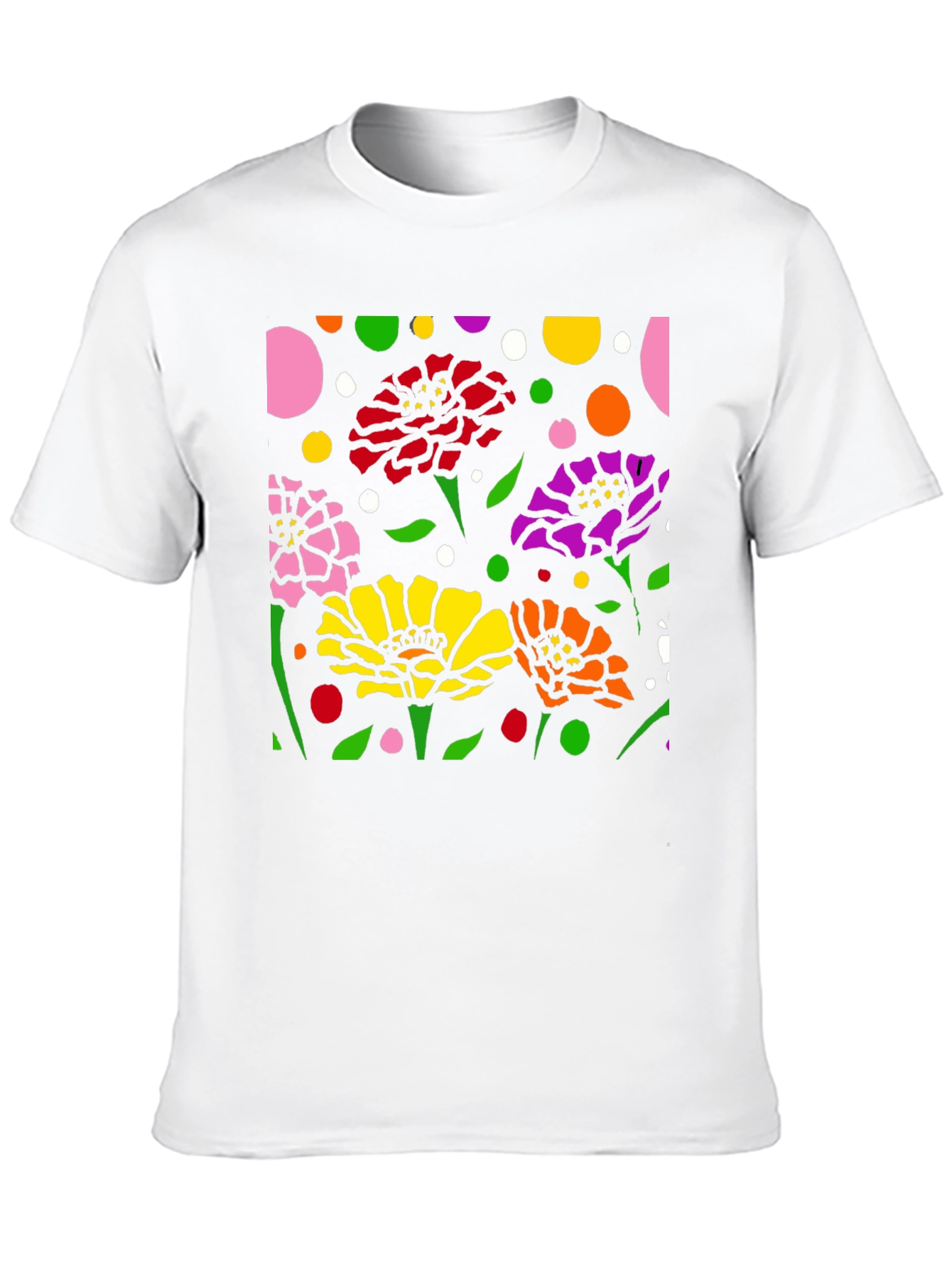 Camiseta Negra con Diseño Floral Abstracto