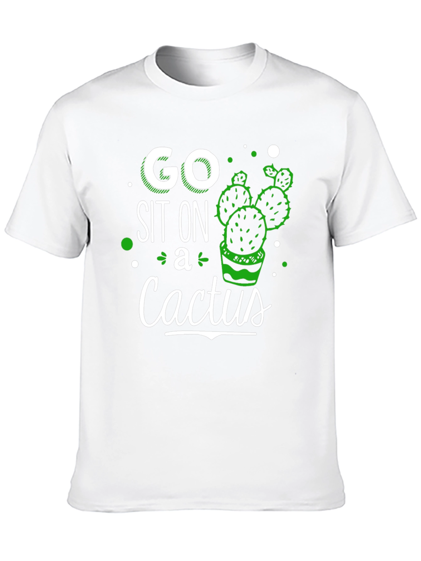 Camiseta Negra con Diseño Gráfico de Cactus