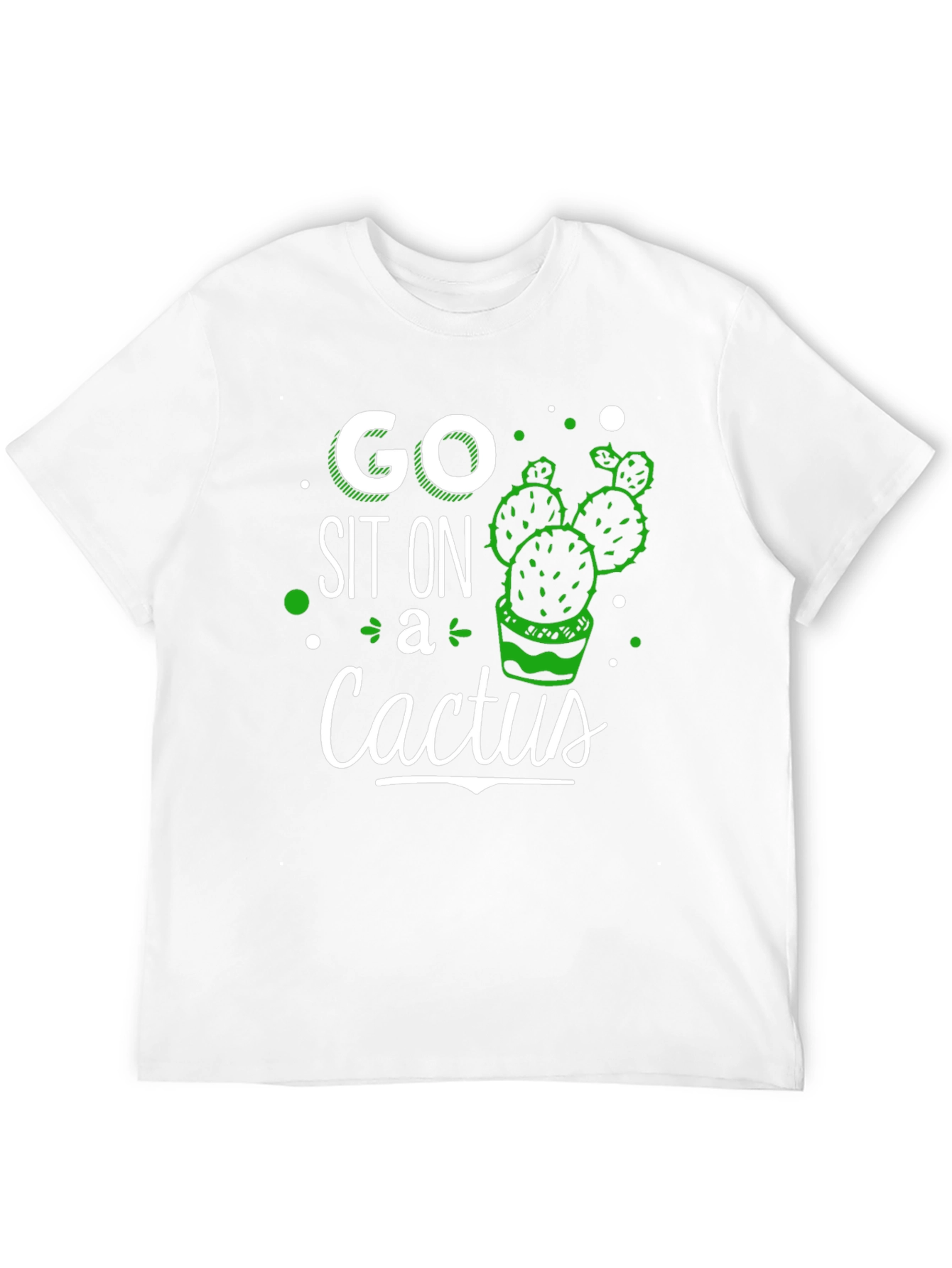 Camiseta Negra con Diseño Gráfico de Cactus