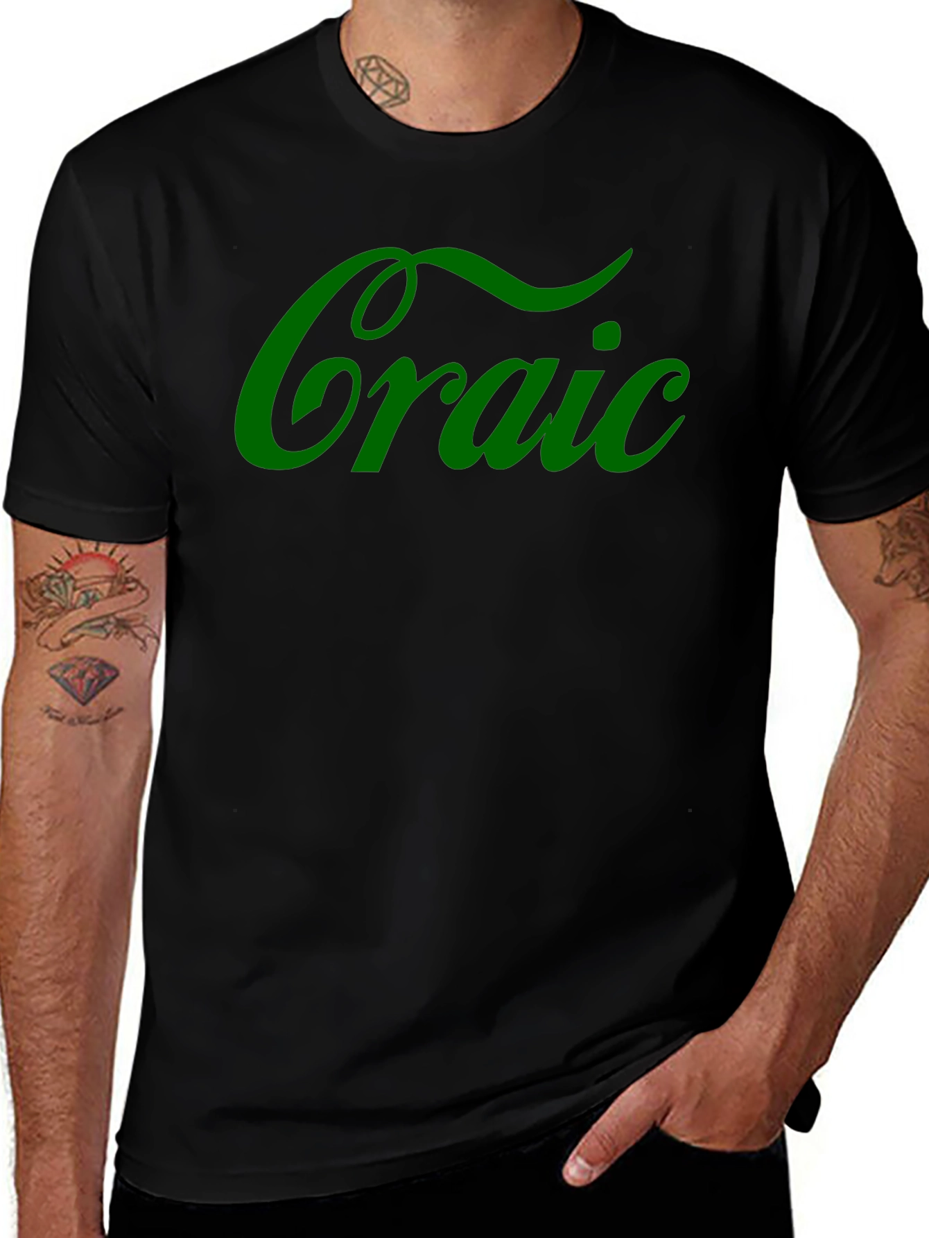 Camiseta Negra Craic Irlandés Divertida