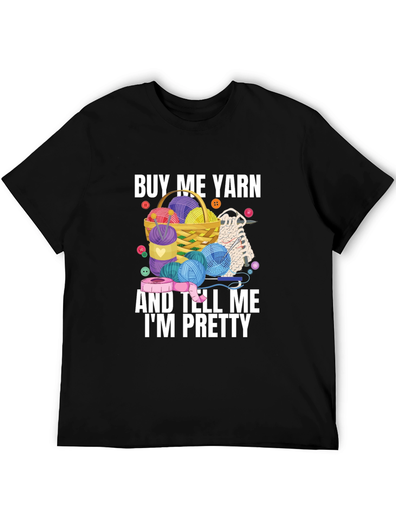 Camiseta Negra Cómprame Hilo y Dime Que Soy Guapa