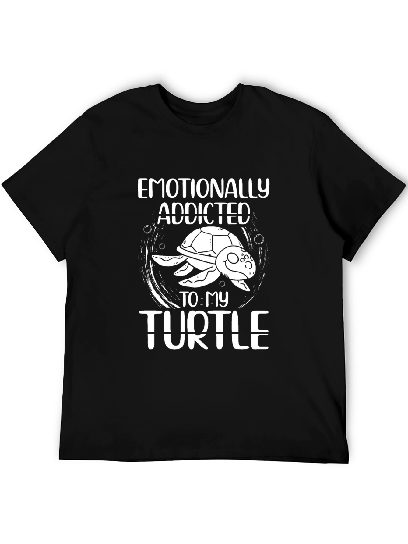 Camiseta Negra: Adicto Emocionalmente a mi Tortuga