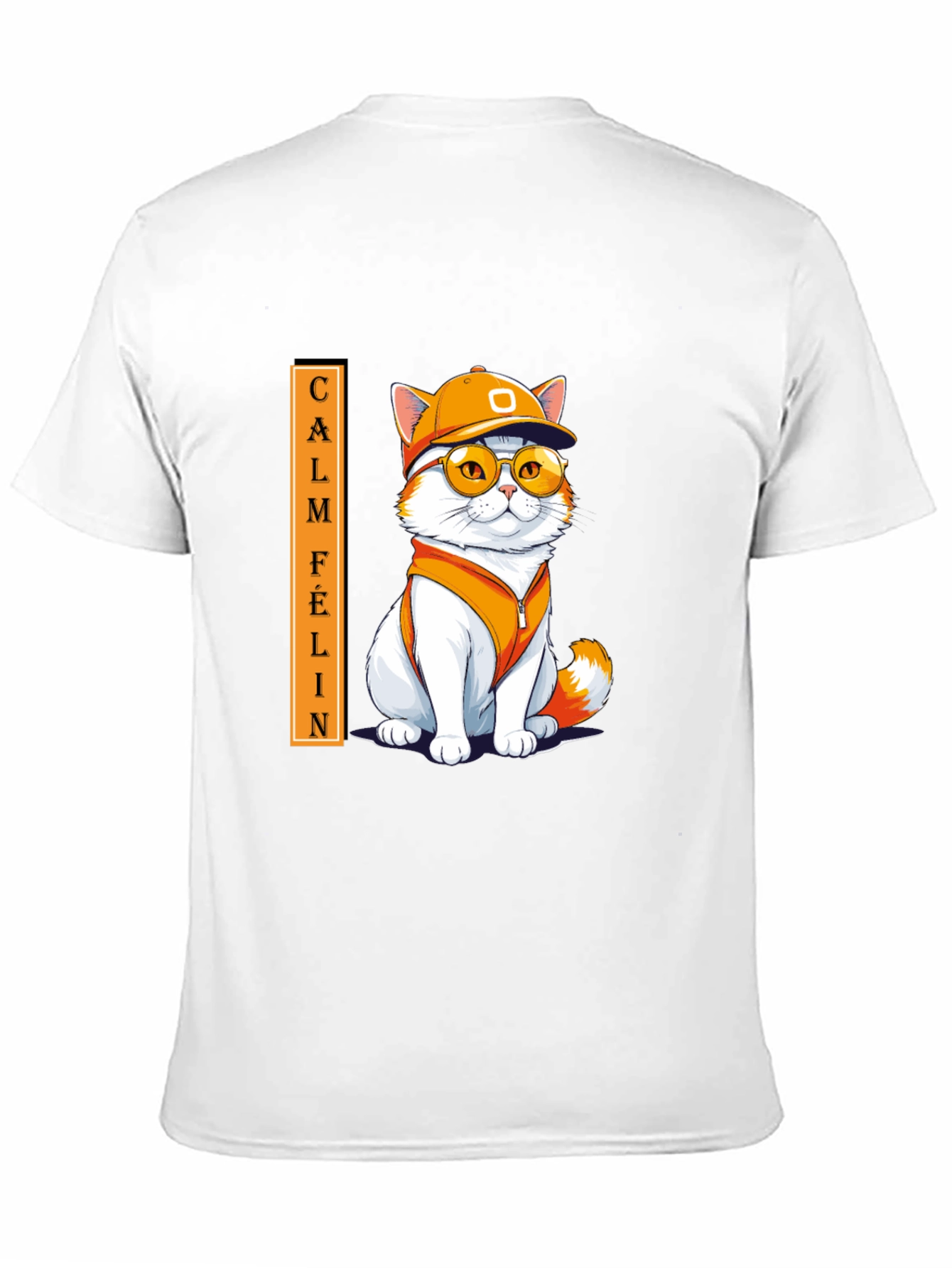 Camiseta Negra Calm Felin Gato Cool