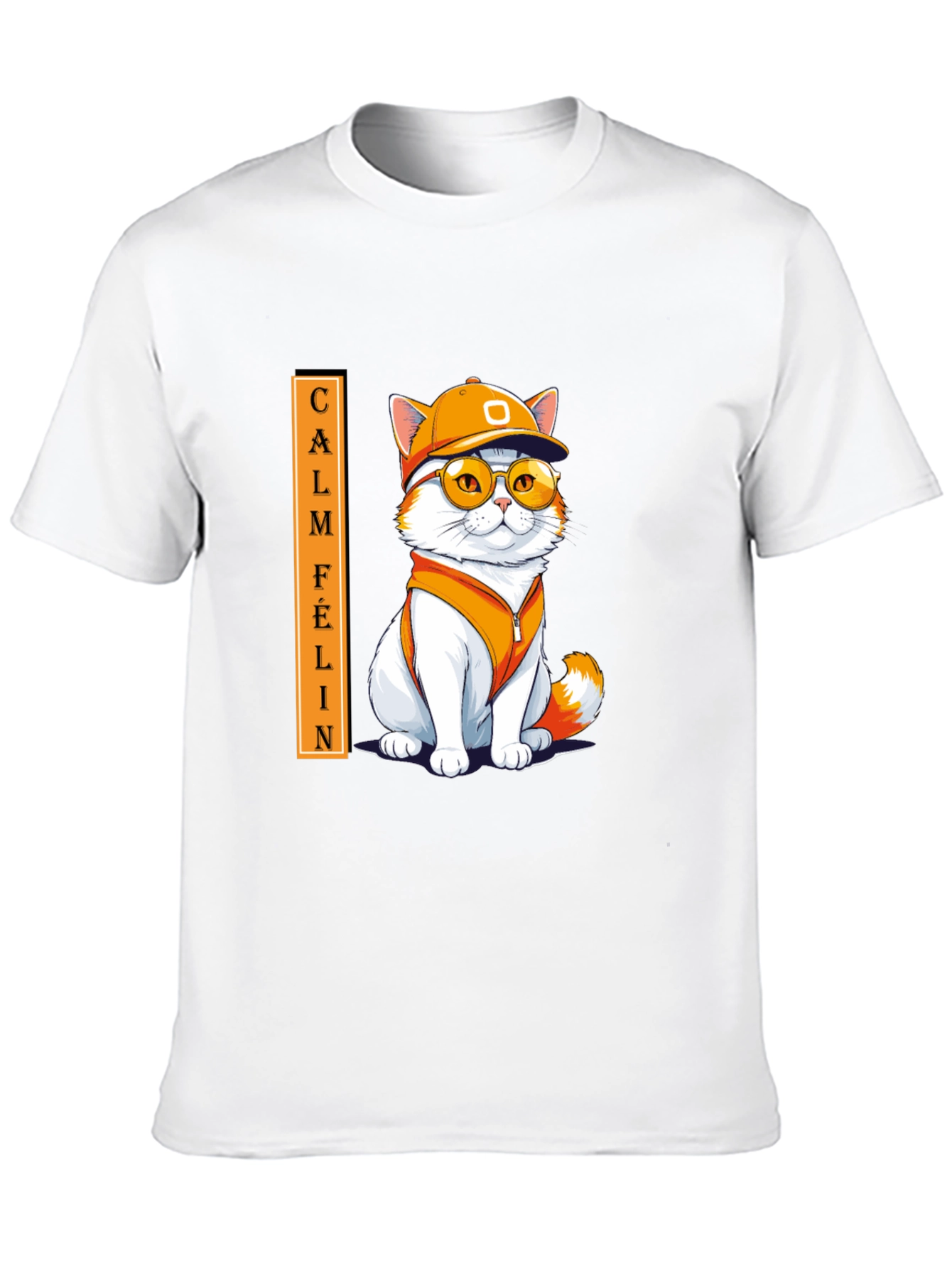 Camiseta Negra Calm Felin Gato Cool