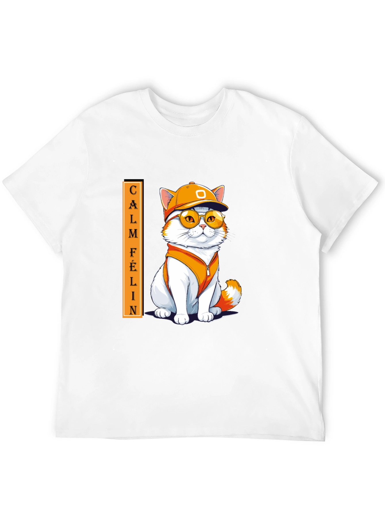 Camiseta Negra Calm Felin Gato Cool