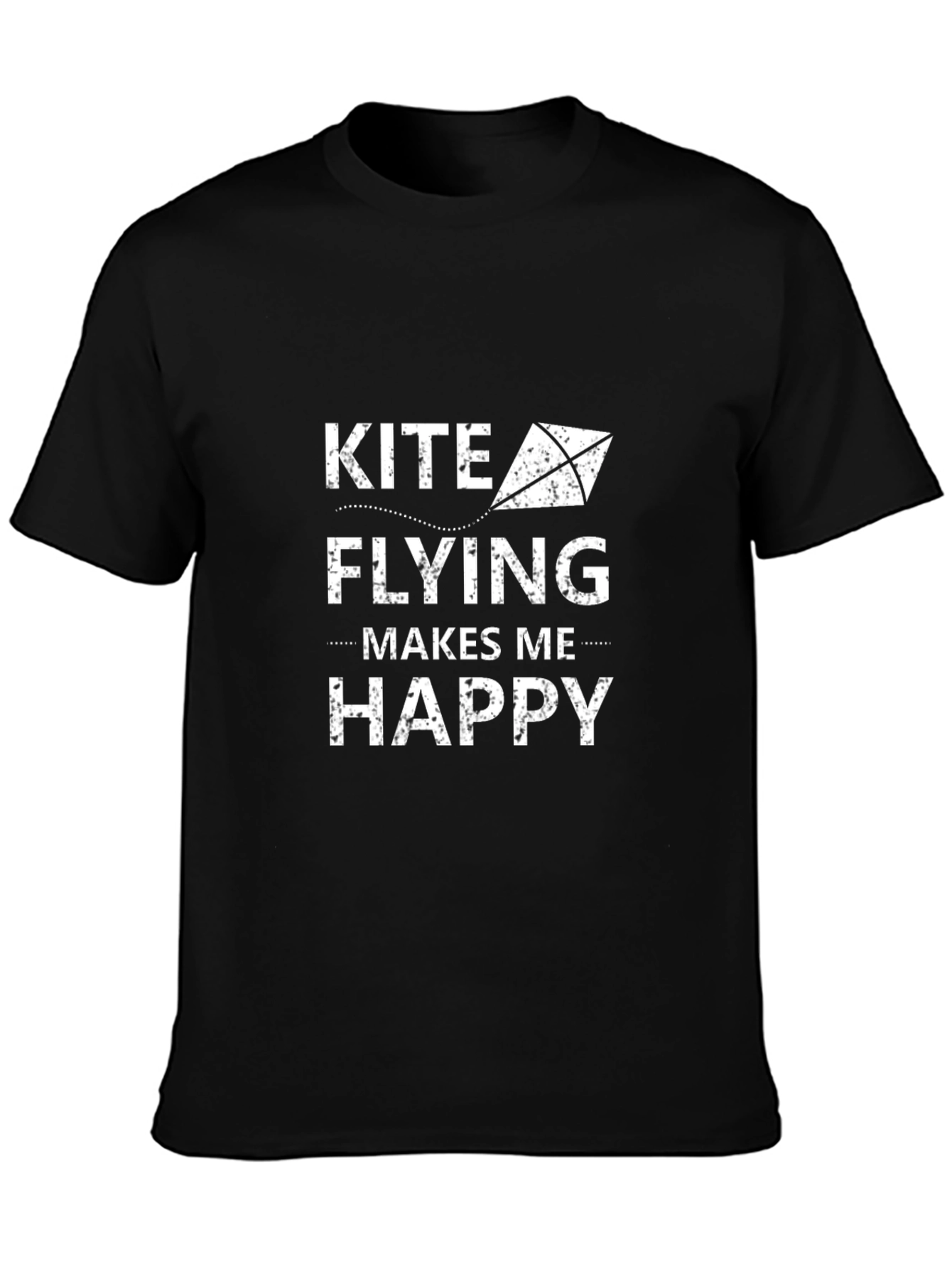 Camiseta Negra: Kite Flying Makes Me Happy