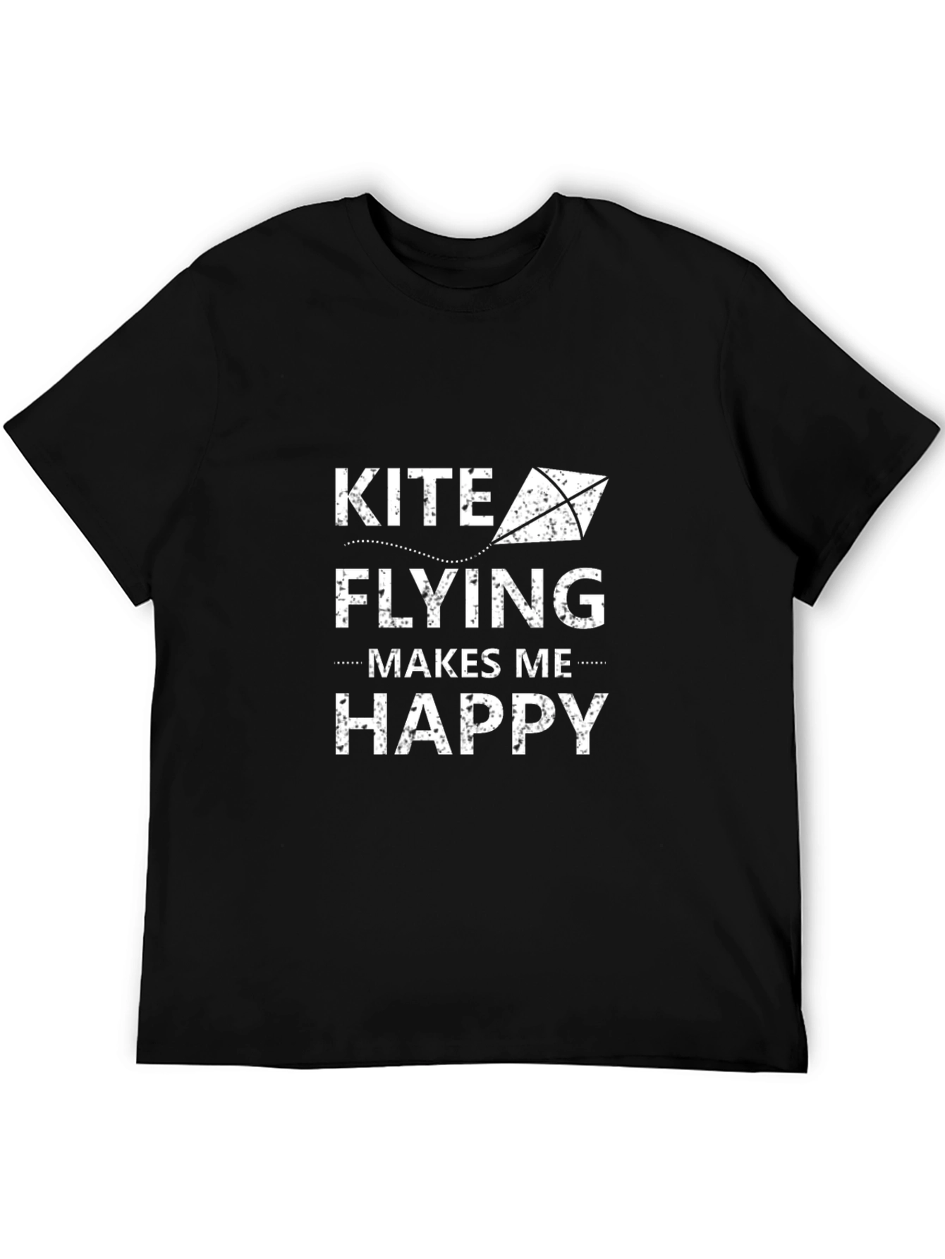 Camiseta Negra: Kite Flying Makes Me Happy