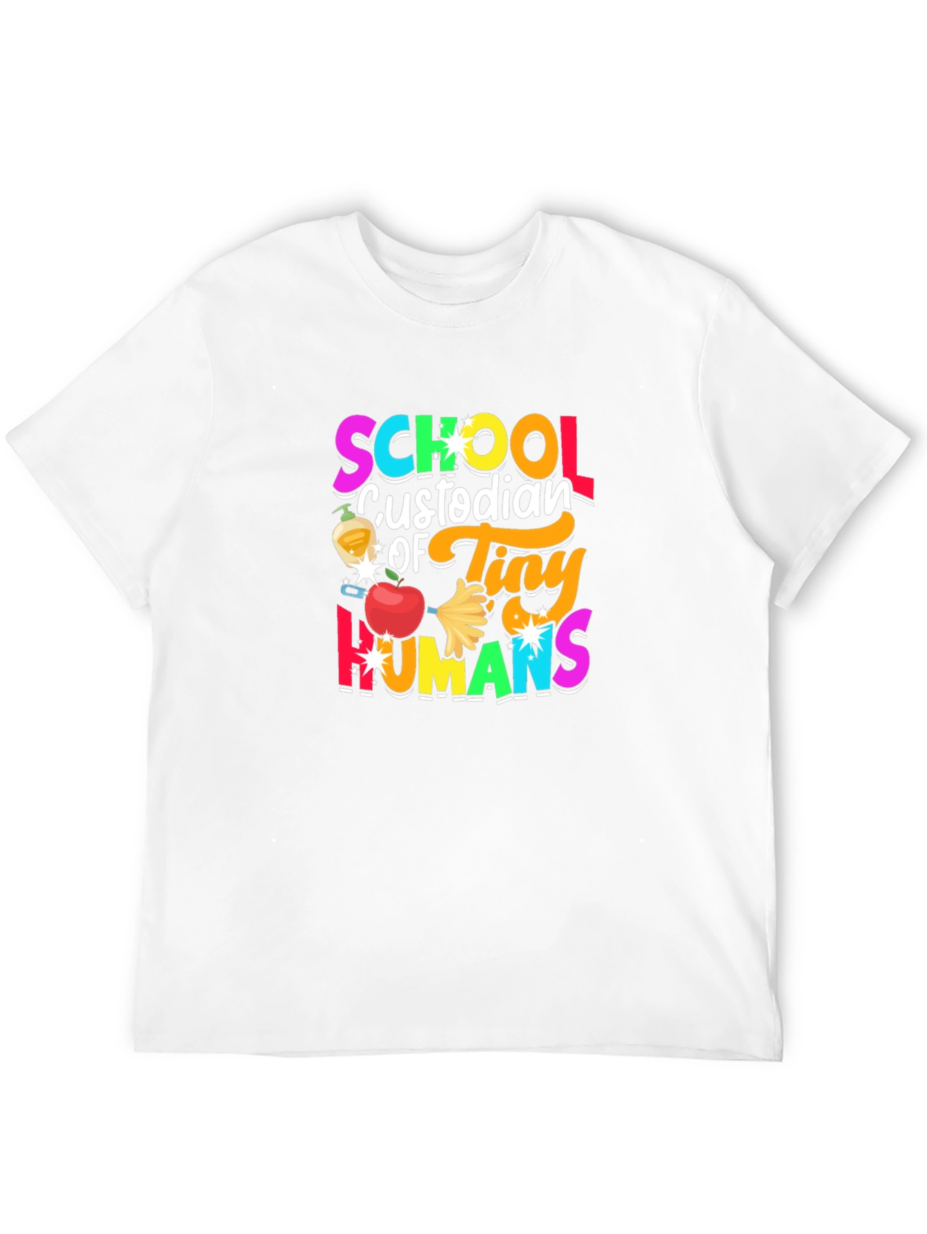 Camiseta Negra Custodio Escolar de Humanos Pequeños