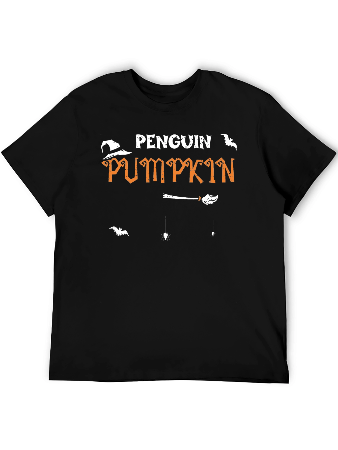 Camiseta Negra Penguin Pumpkin Halloween