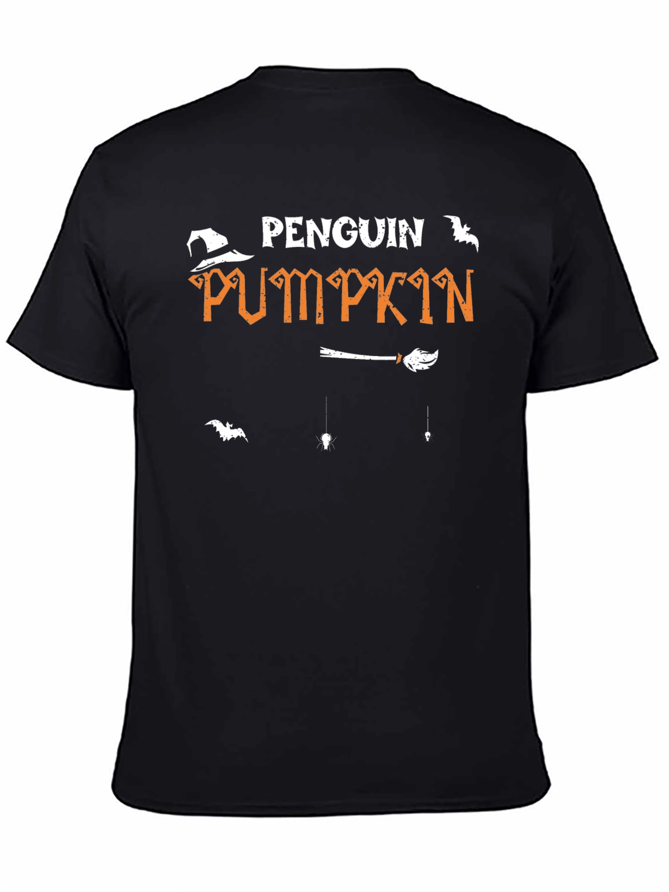 Camiseta Negra Penguin Pumpkin Halloween