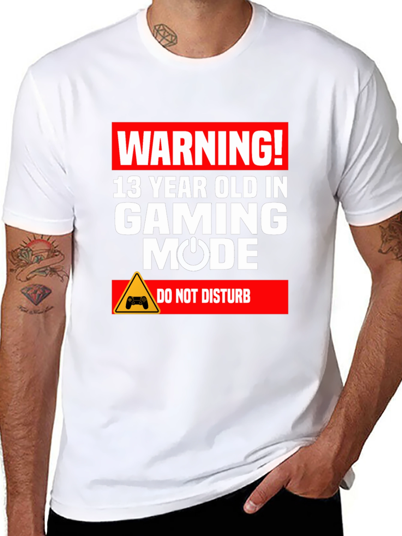 Camiseta Negra: Warning! Gaming Mode - No Molestar