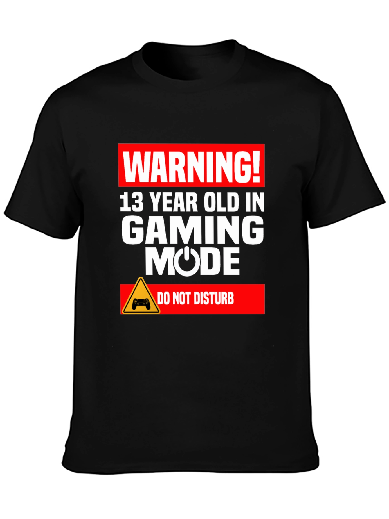 Camiseta Negra: Warning! Gaming Mode - No Molestar