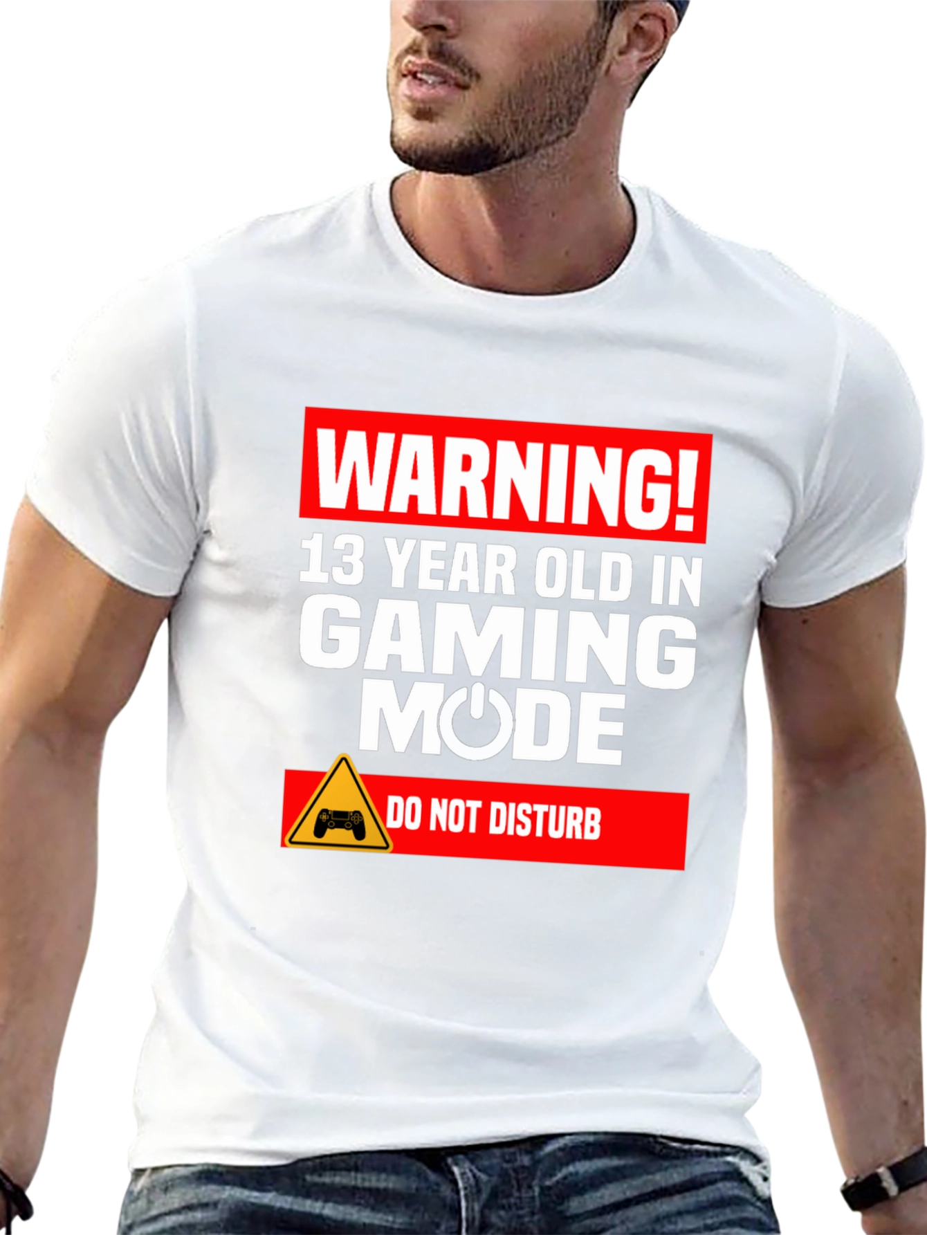 Camiseta Negra: Warning! Gaming Mode - No Molestar