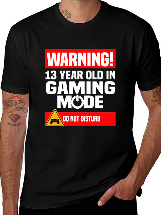 Camiseta Negra: Warning! Gaming Mode - No Molestar