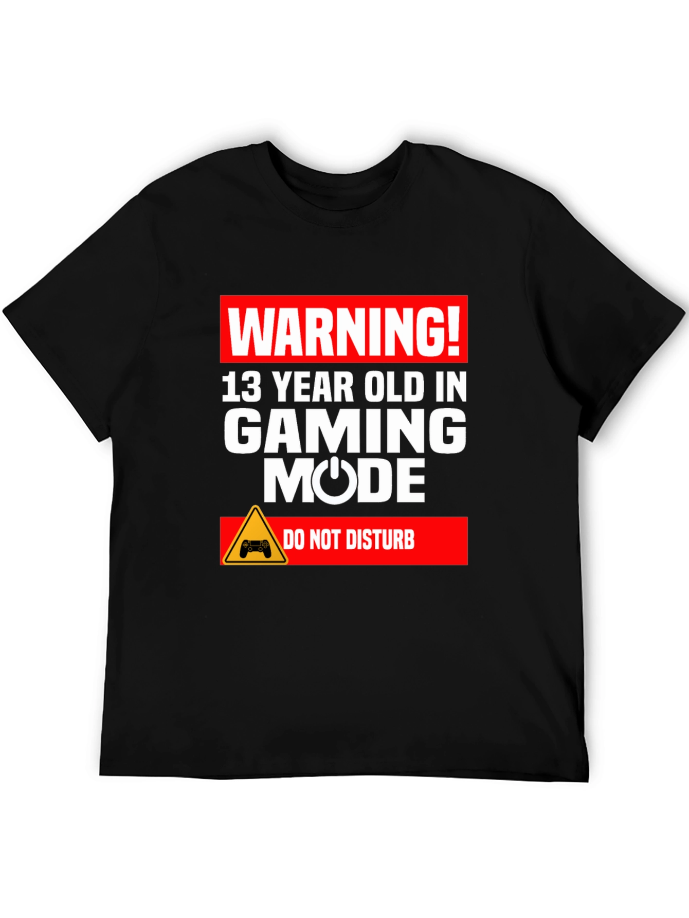 Camiseta Negra: Warning! Gaming Mode - No Molestar