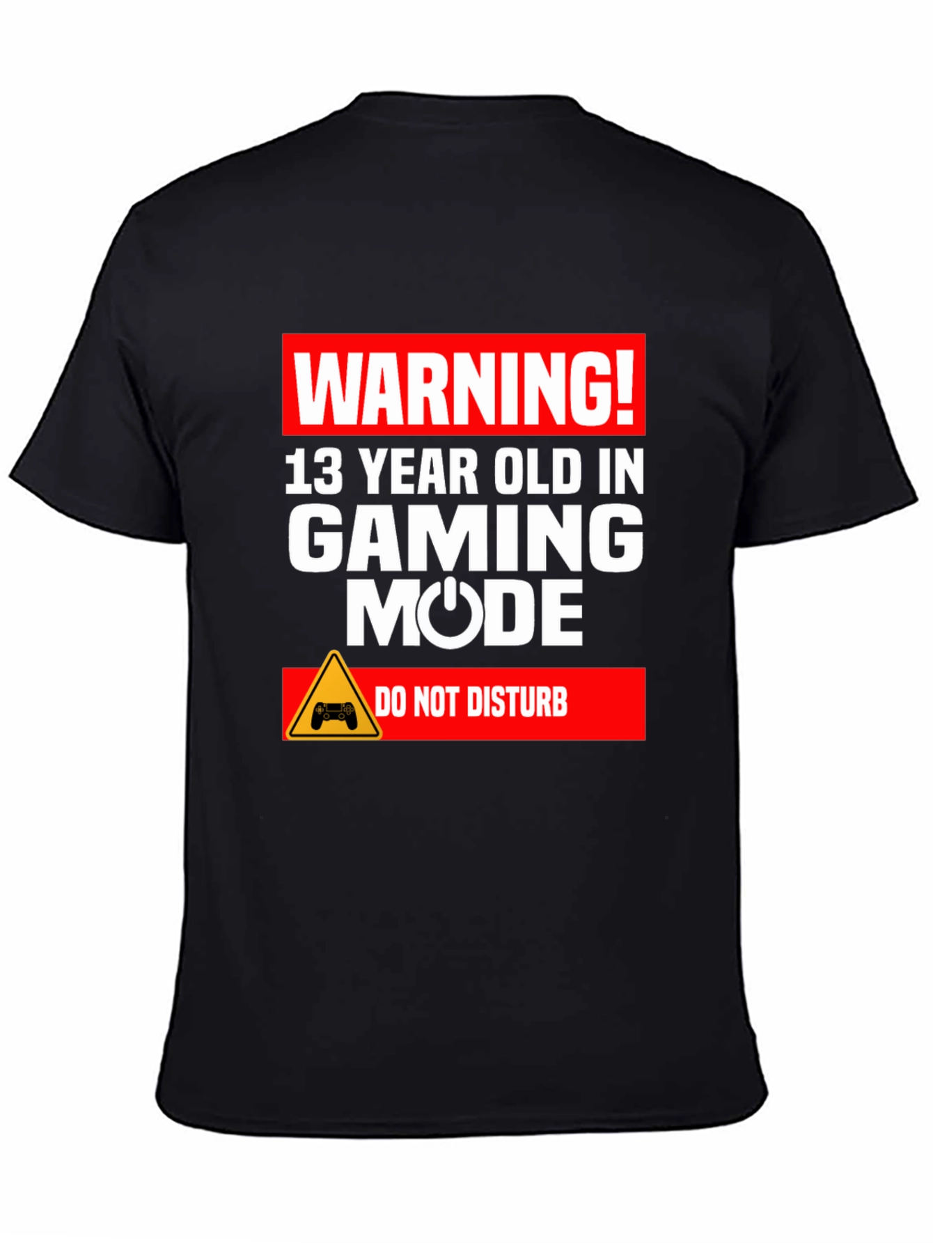 Camiseta Negra: Warning! Gaming Mode - No Molestar