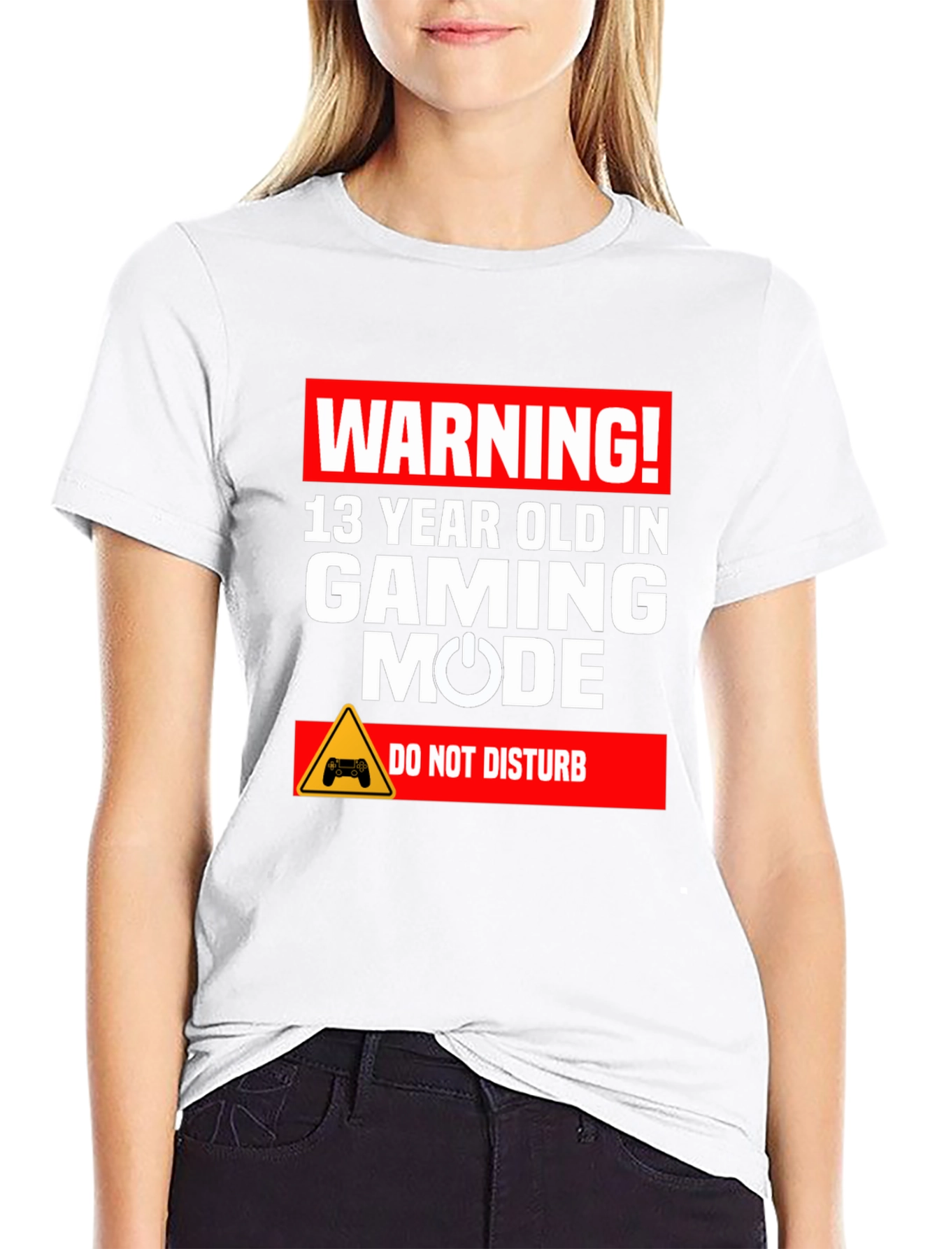 Camiseta Negra: Warning! Gaming Mode - No Molestar