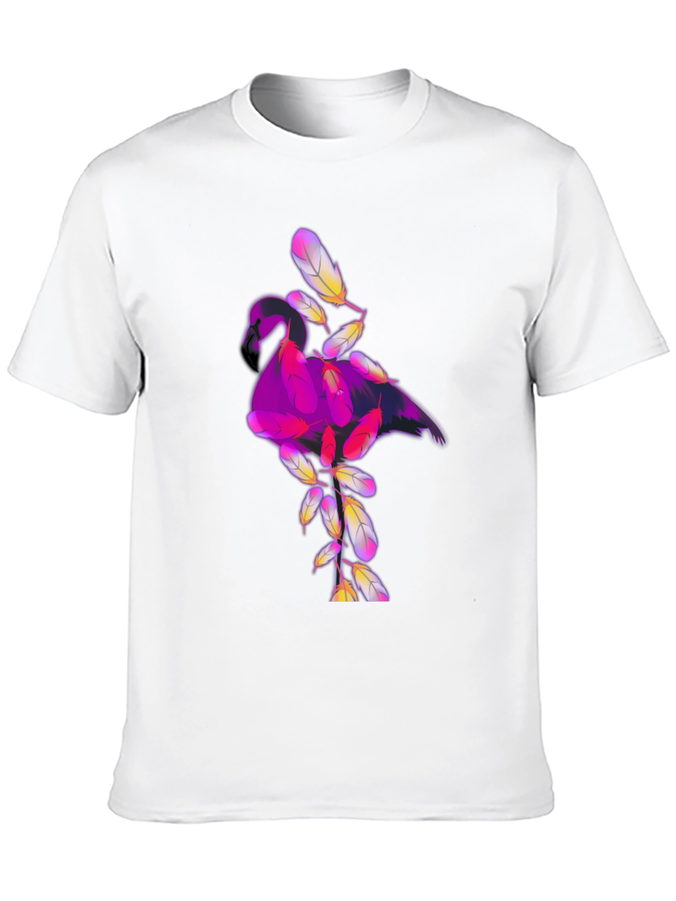 Camiseta Negra con Diseño de Flamenco Abstracto