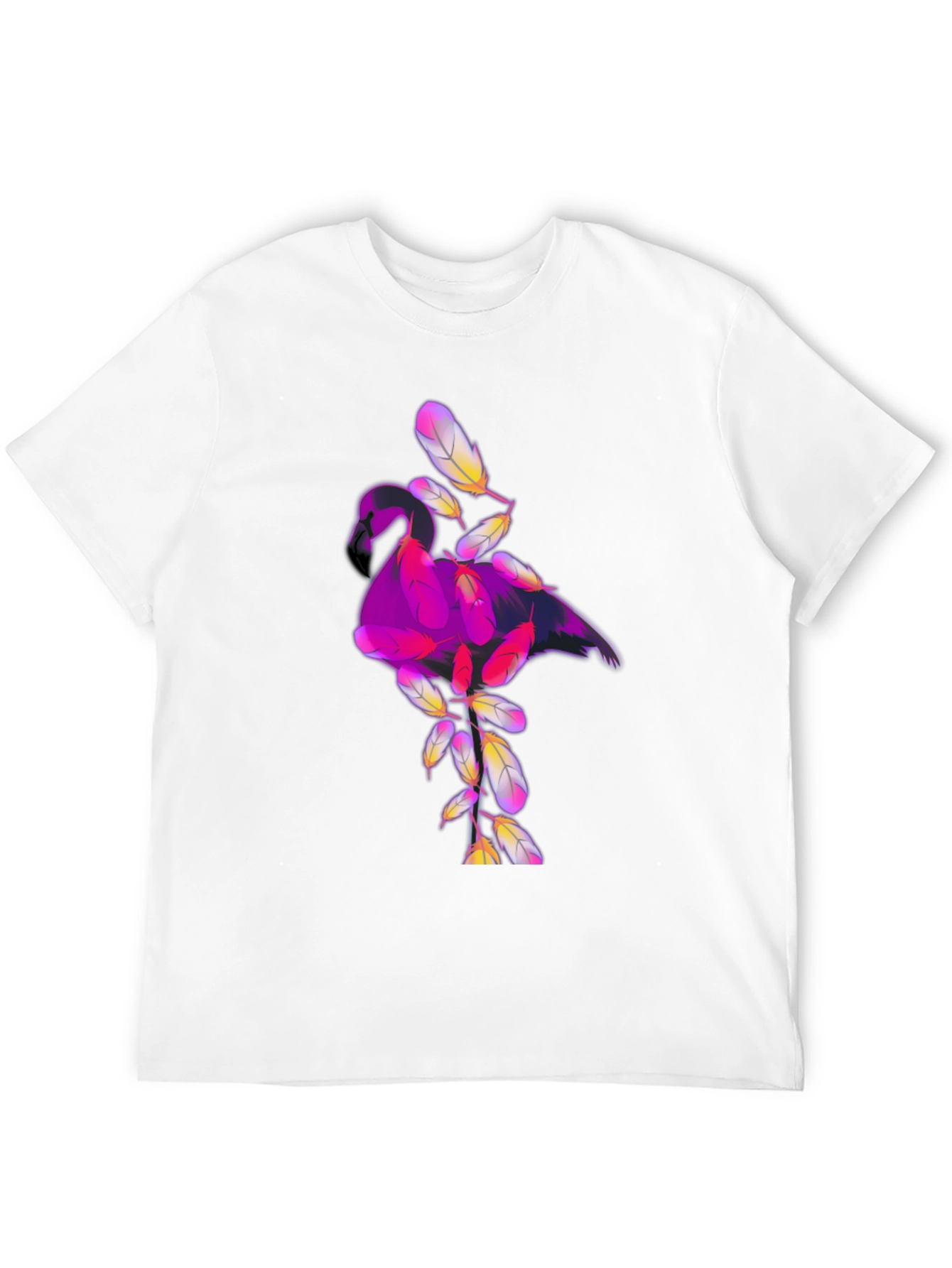 Camiseta Negra con Diseño de Flamenco Abstracto