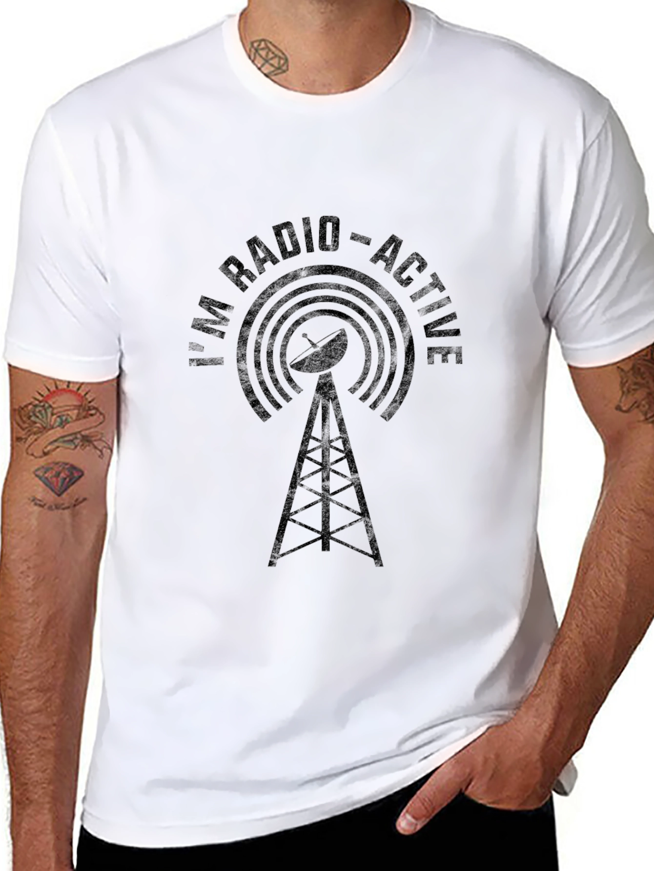 Camiseta Negra Soy Radio-Activo Hombre