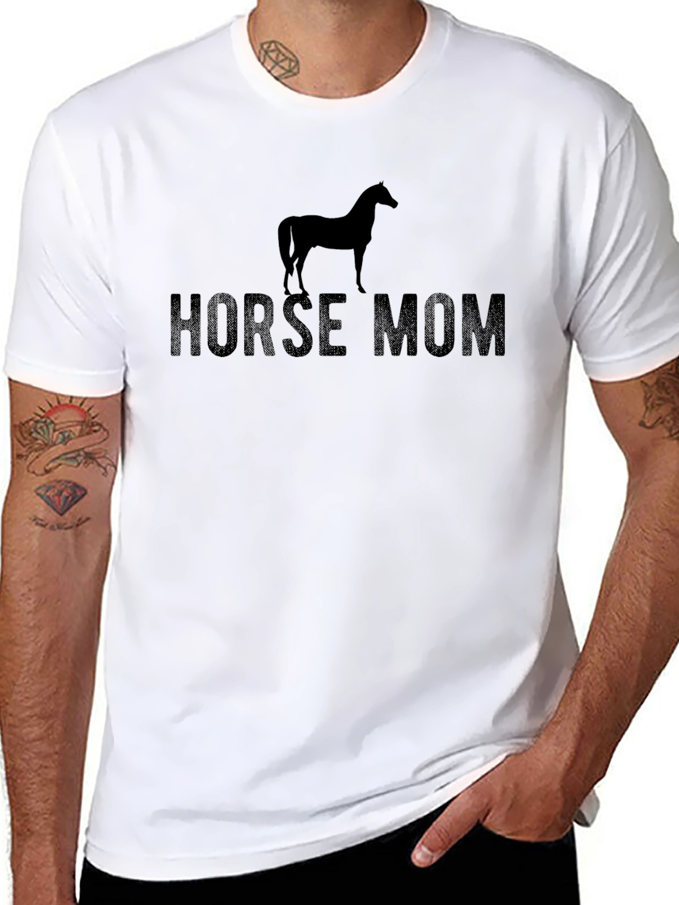 Camiseta Negra Horse Mom para Amantes de Caballos