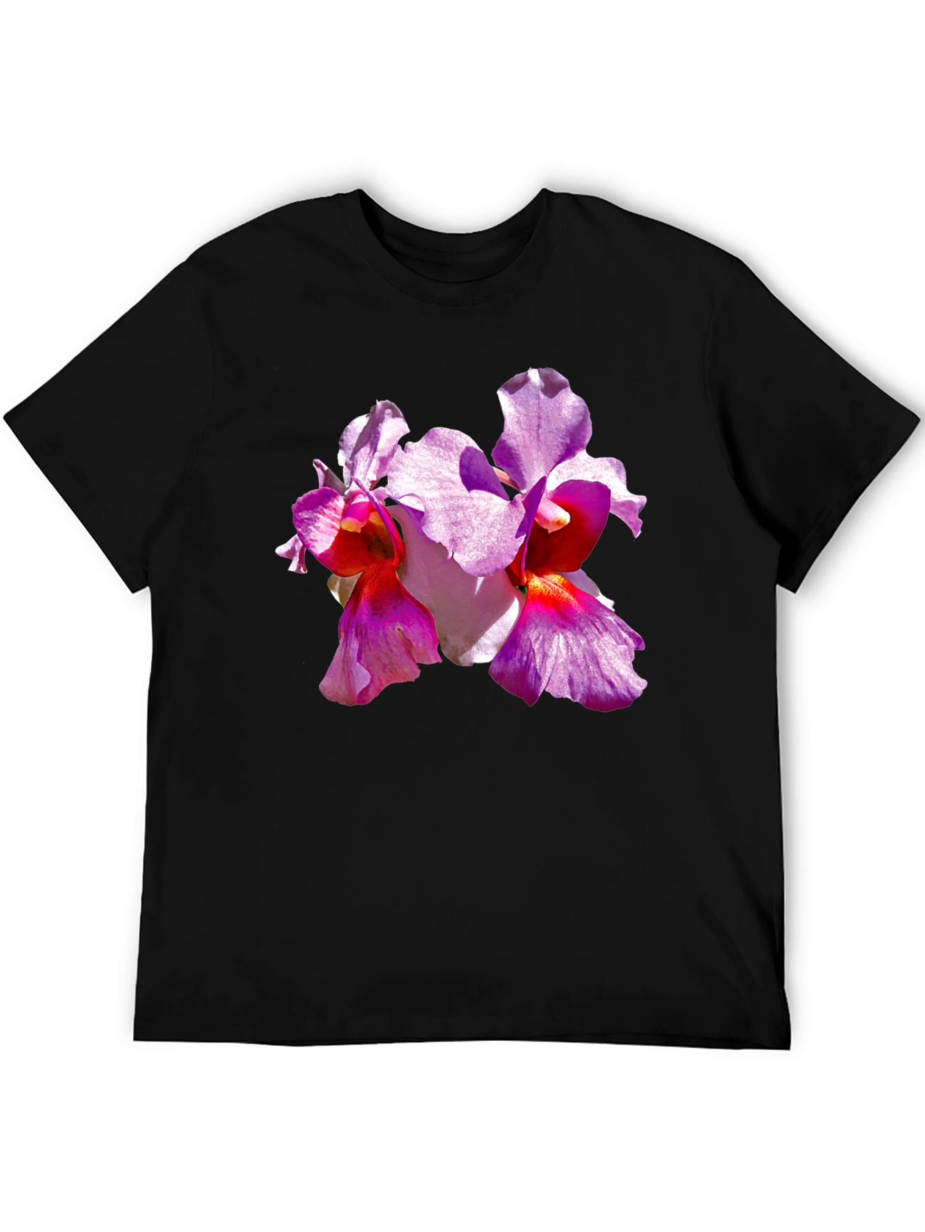 Camiseta Negra con Orquídeas
