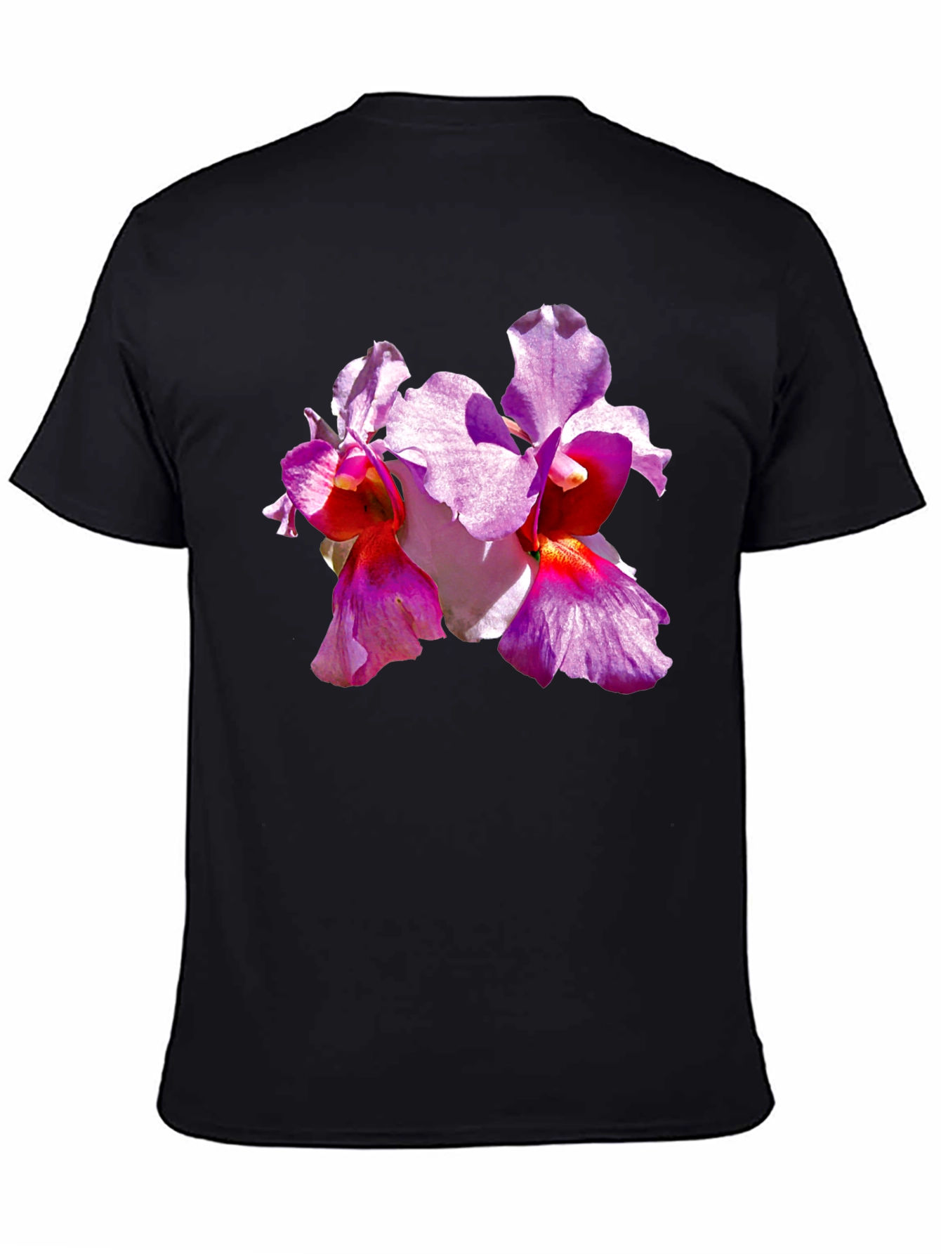 Camiseta Negra con Orquídeas